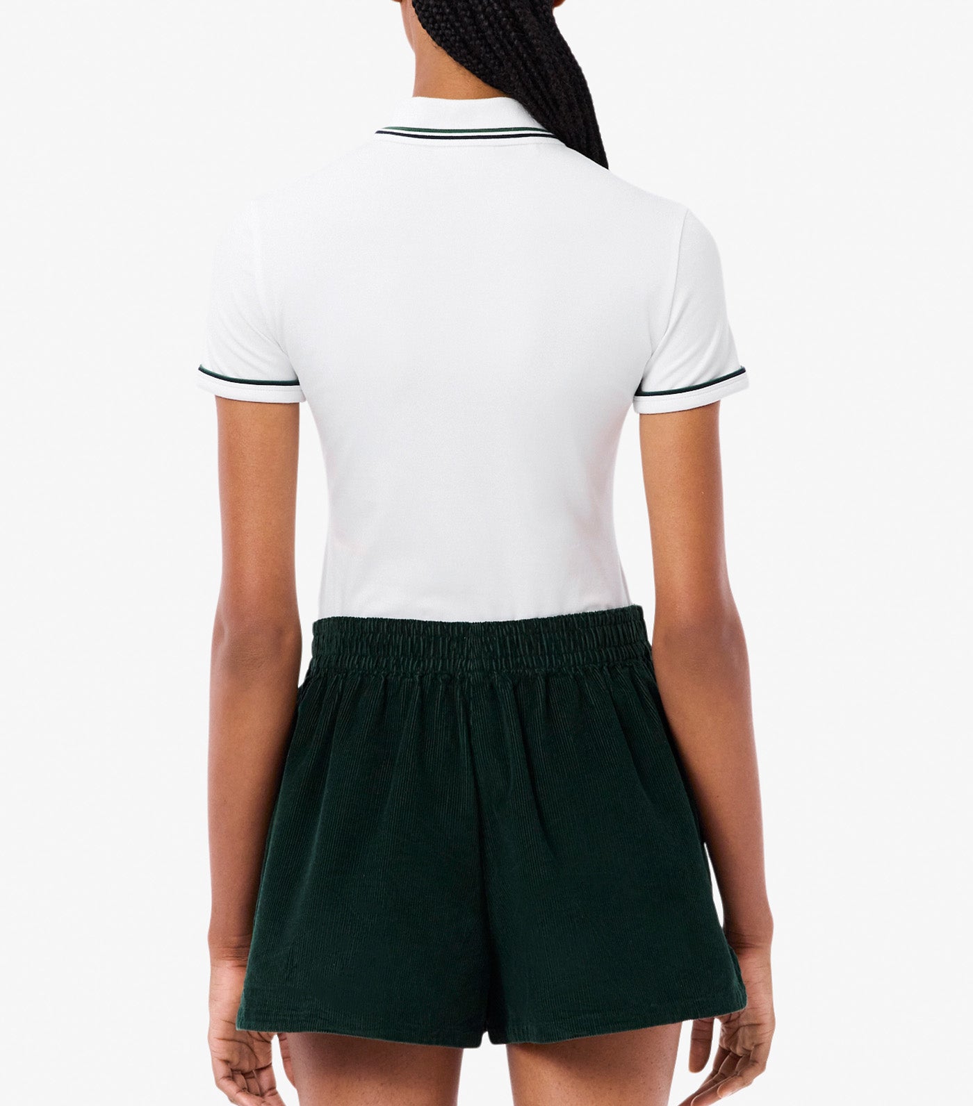 L.12.D Slim Fit Trim Detail Polo Shirt White/Navy Blue/Green