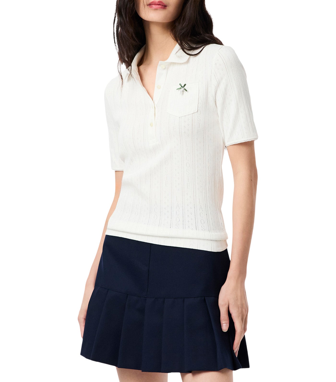 Slim Fit Pointelle Branded L.12.D Polo Shirt