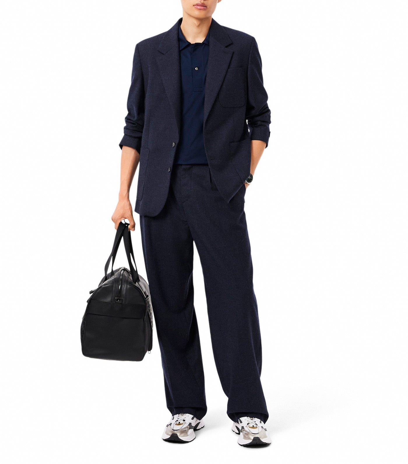 Lacoste Paris Classic Fit Open Neck Embroidered Polo Shirt Navy Blue