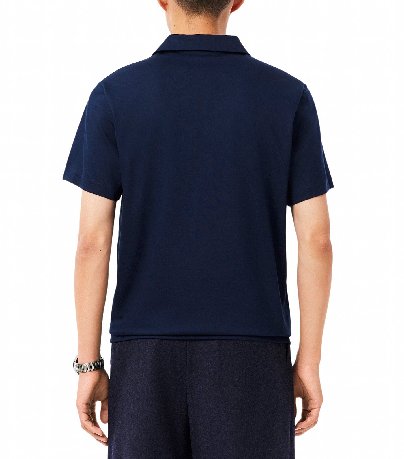 Lacoste Paris Classic Fit Open Neck Embroidered Polo Shirt Navy Blue