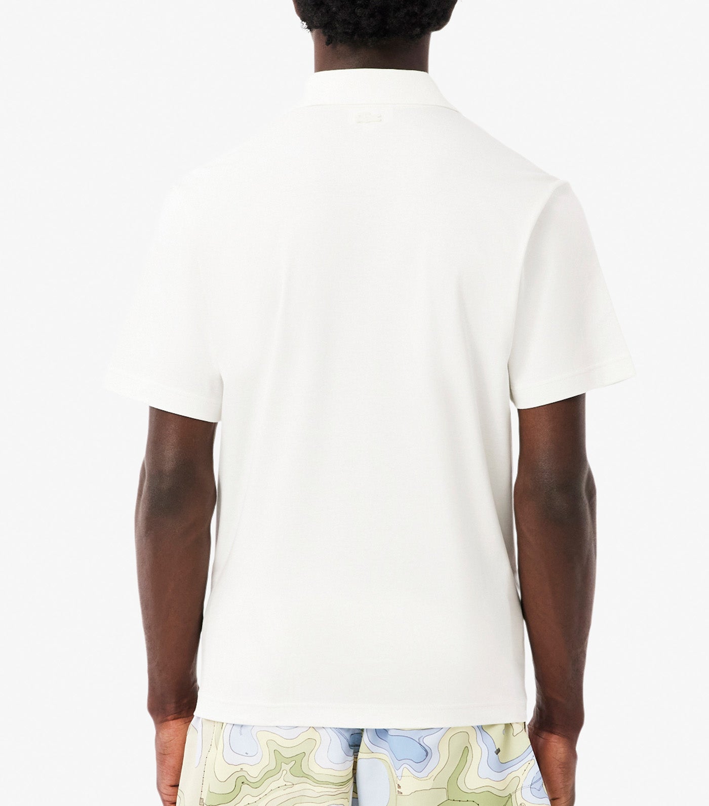 Classic Fit Zipped Pocket Interlock Polo Shirt Flour