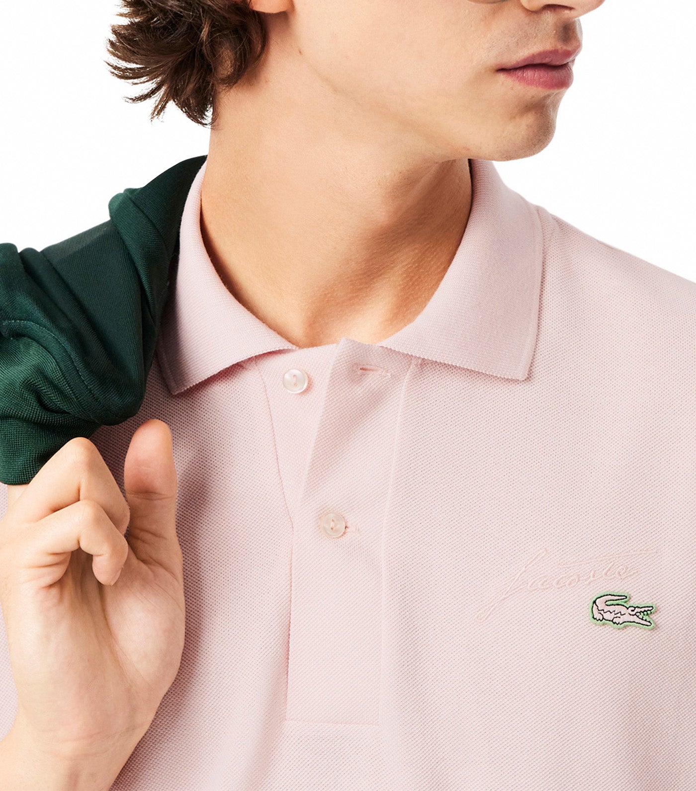 Classic Fit Embroidery Detail Piqué Polo Shirt