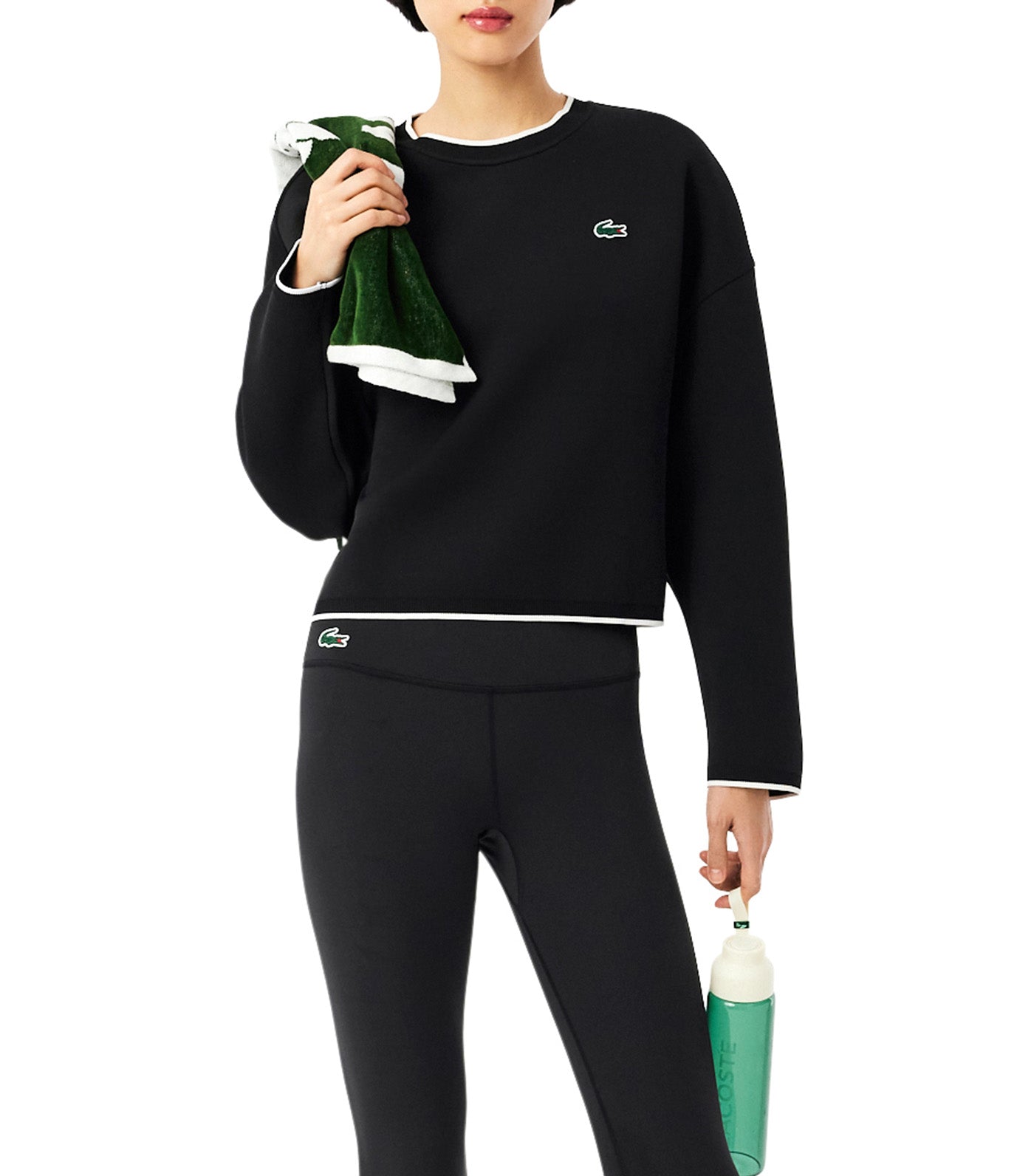 Contrast Trim Sport Sweatshirt Black/Flour