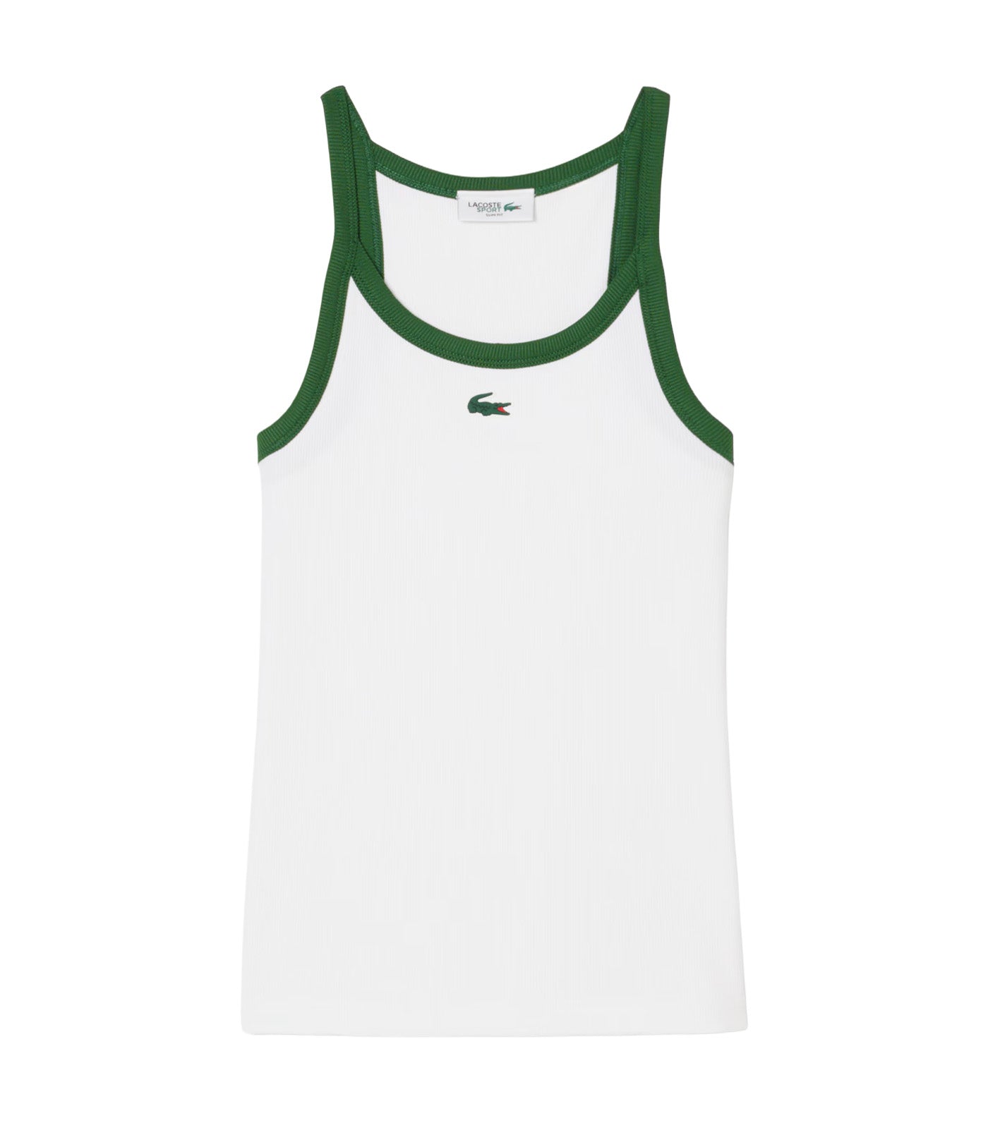 Sport Ultra Dry Ribbed Knit Tank Top White/Green