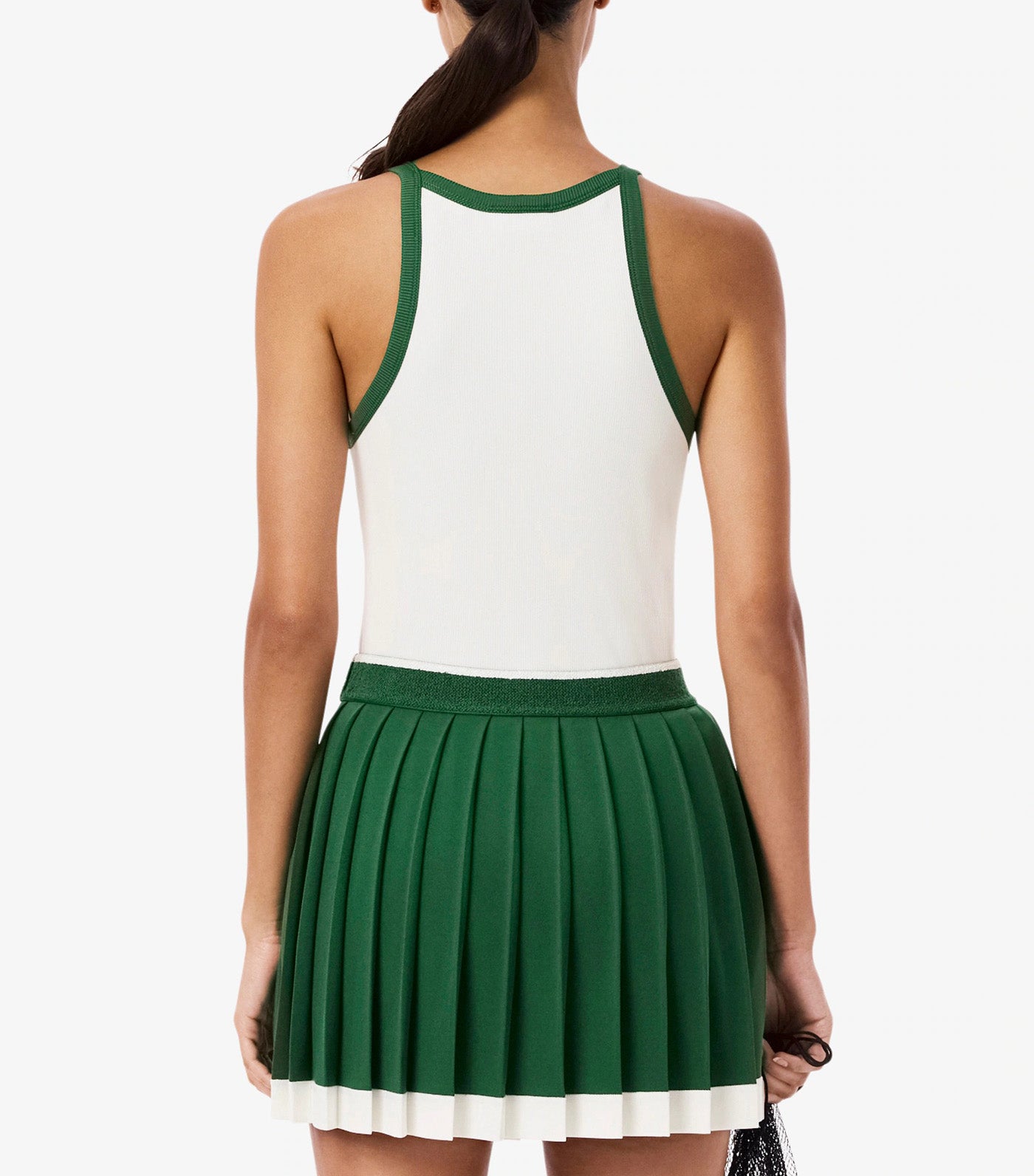 Sport Ultra Dry Ribbed Knit Tank Top White/Green