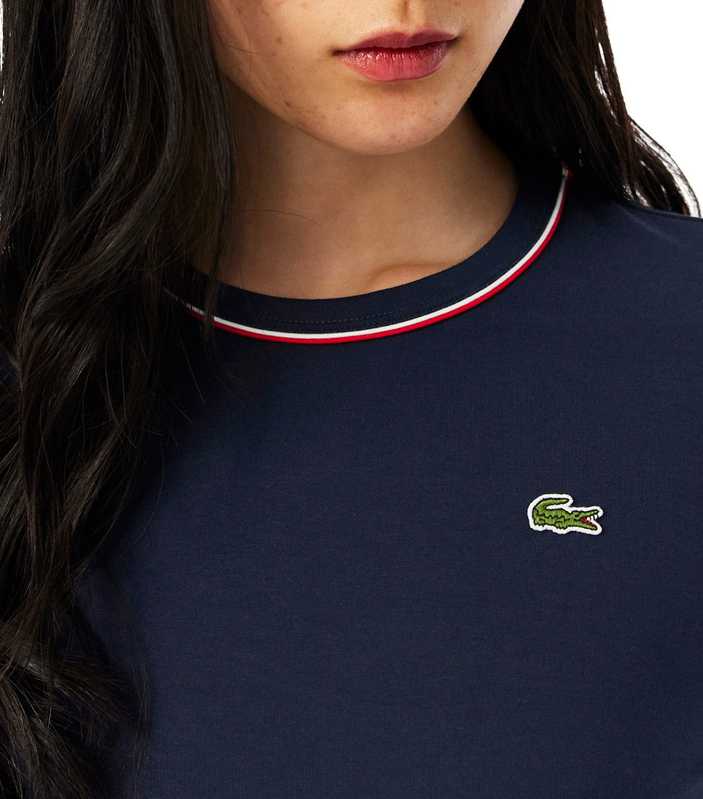 Trim Accent Jersey T-Shirt Navy Blue/Red/White