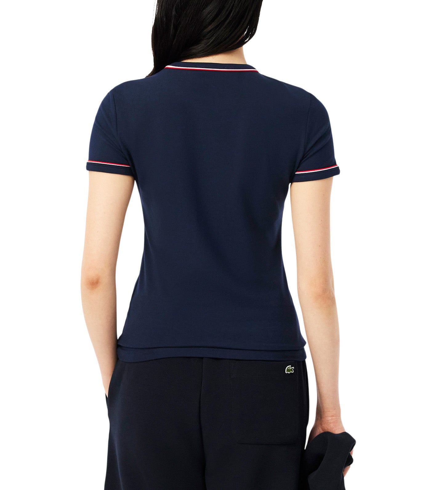 Trim Accent Jersey T-Shirt Navy Blue/Red/White
