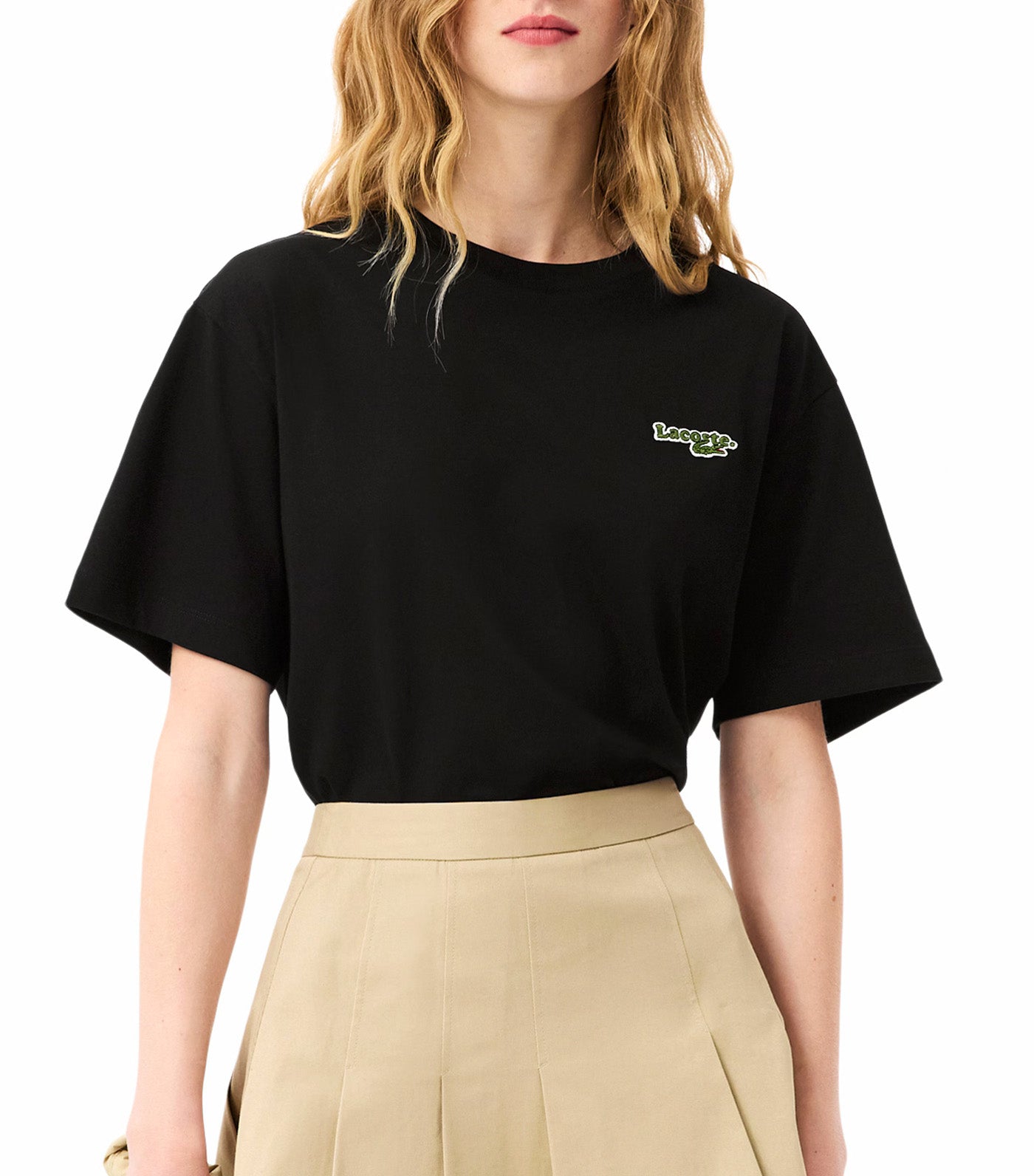 Oversized Short Cut Cotton Logo T-Shirt