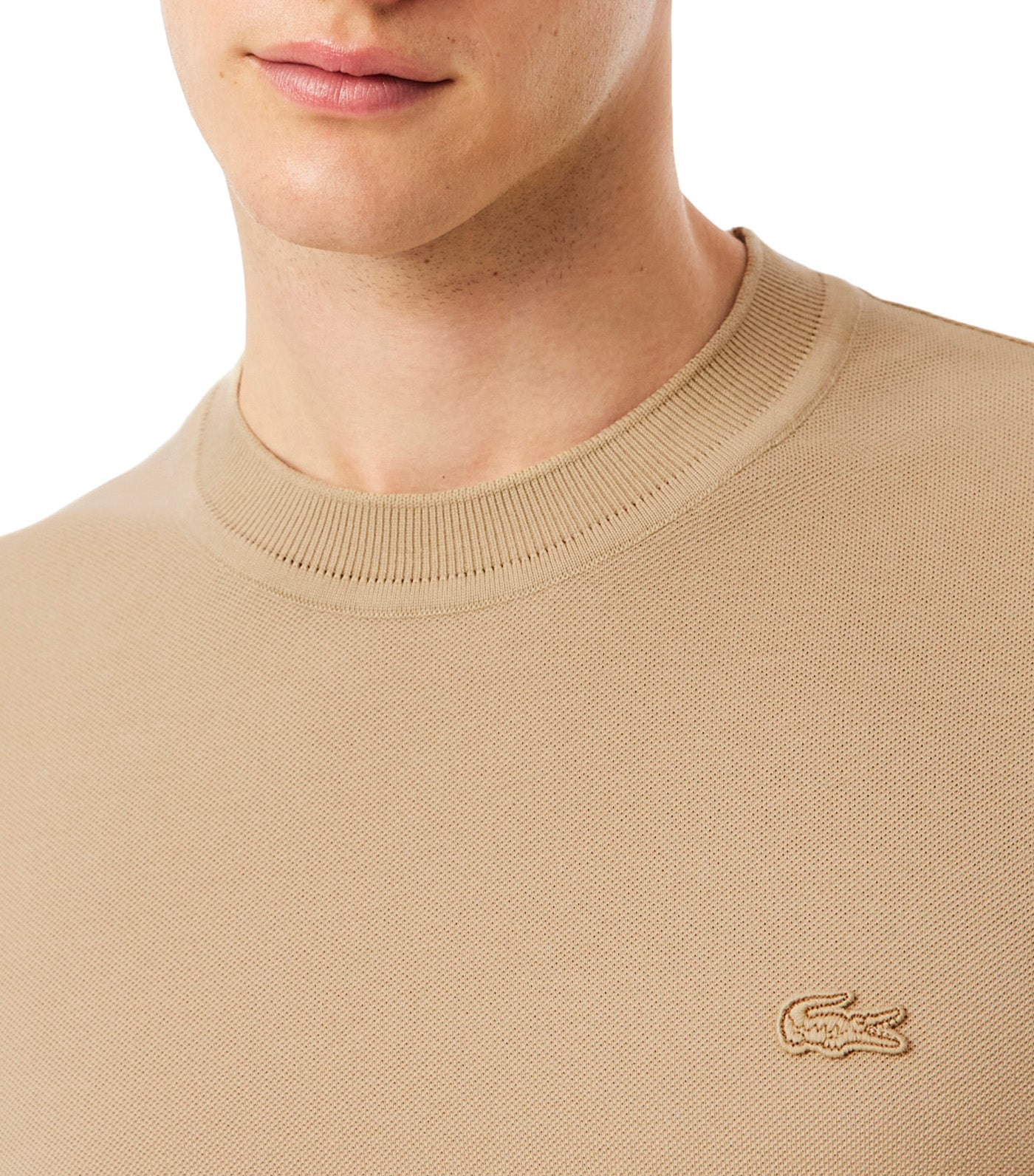 Lacoste Ribbed Neck Petit Piqué T-Shirt Viennese