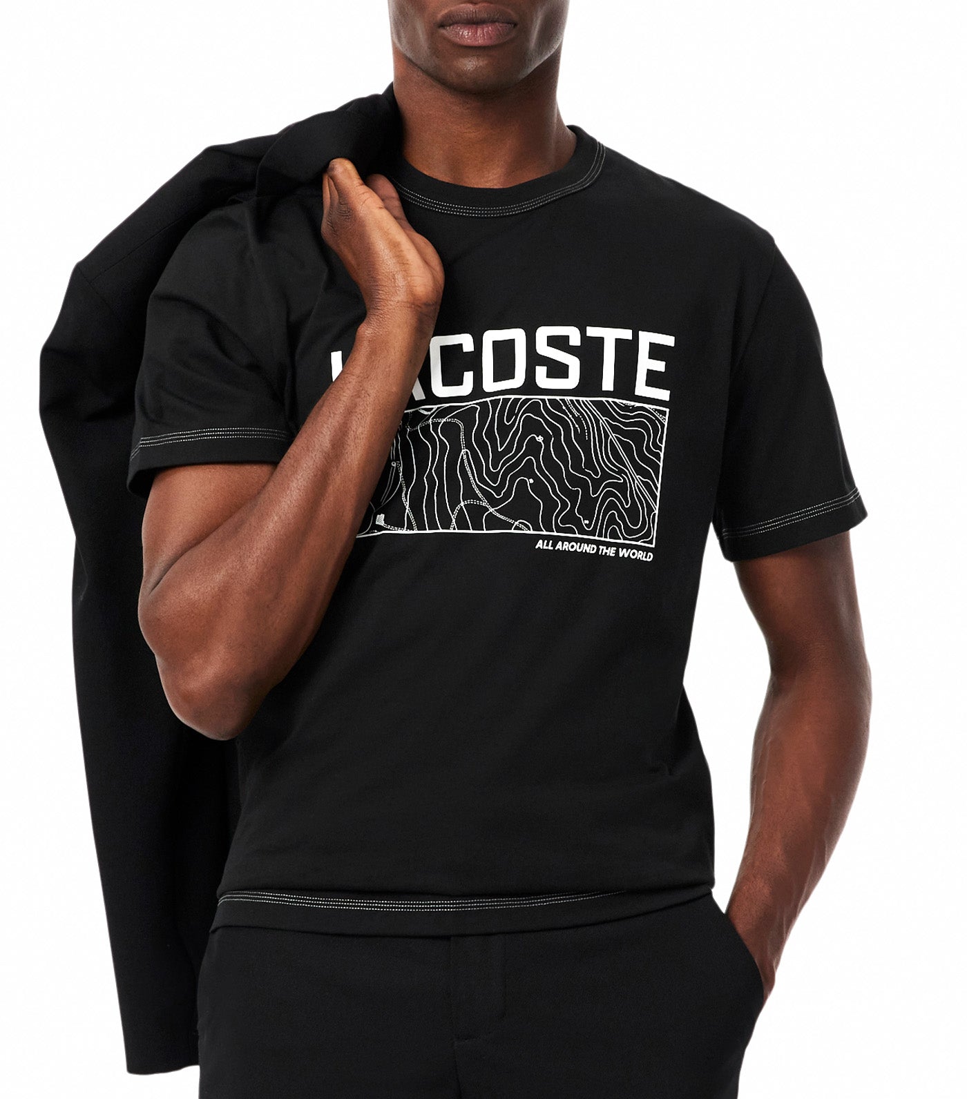 Lacoste Midweight Printed Jersey T-Shirt Black