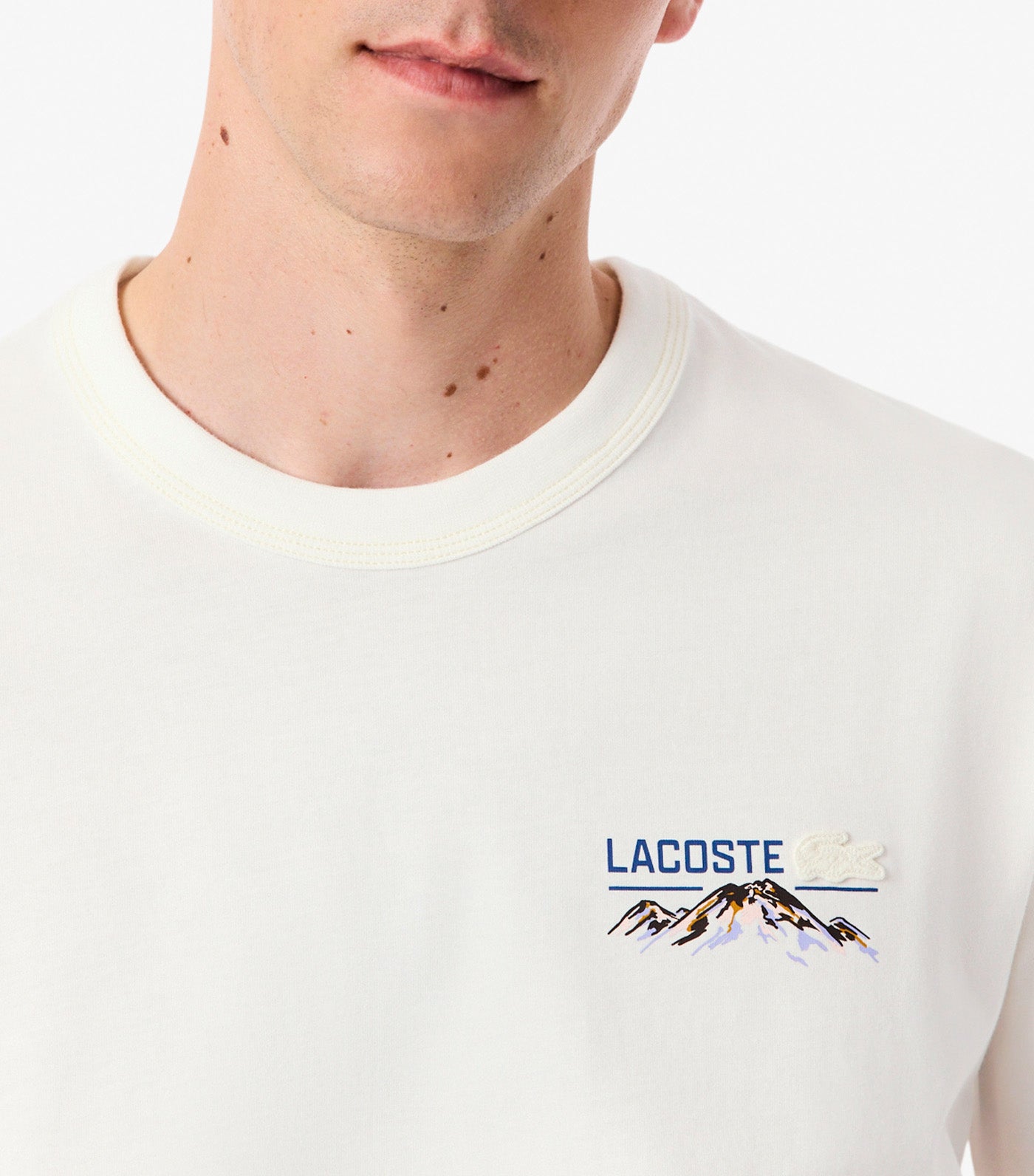 Lacoste Multi Print Jersey T-Shirt Flour