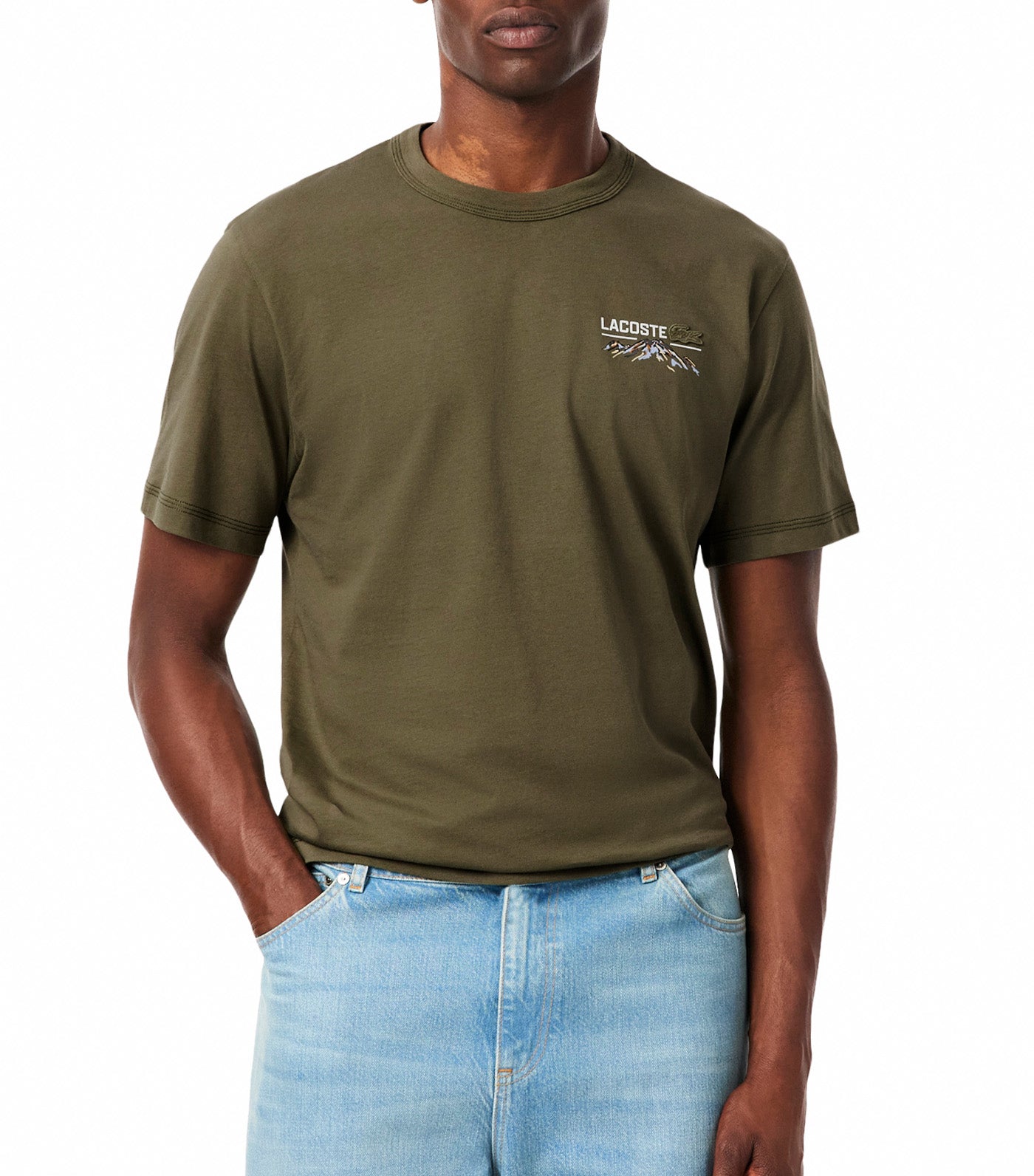 Lacoste Multi Print Jersey T-Shirt Olive