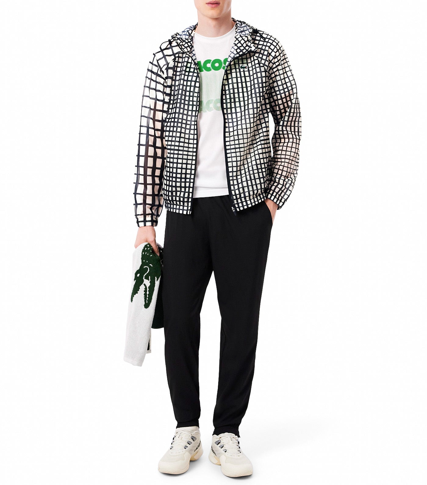 Lacoste Lightweight Crocodile Print Sport Jacket Lapland/Black