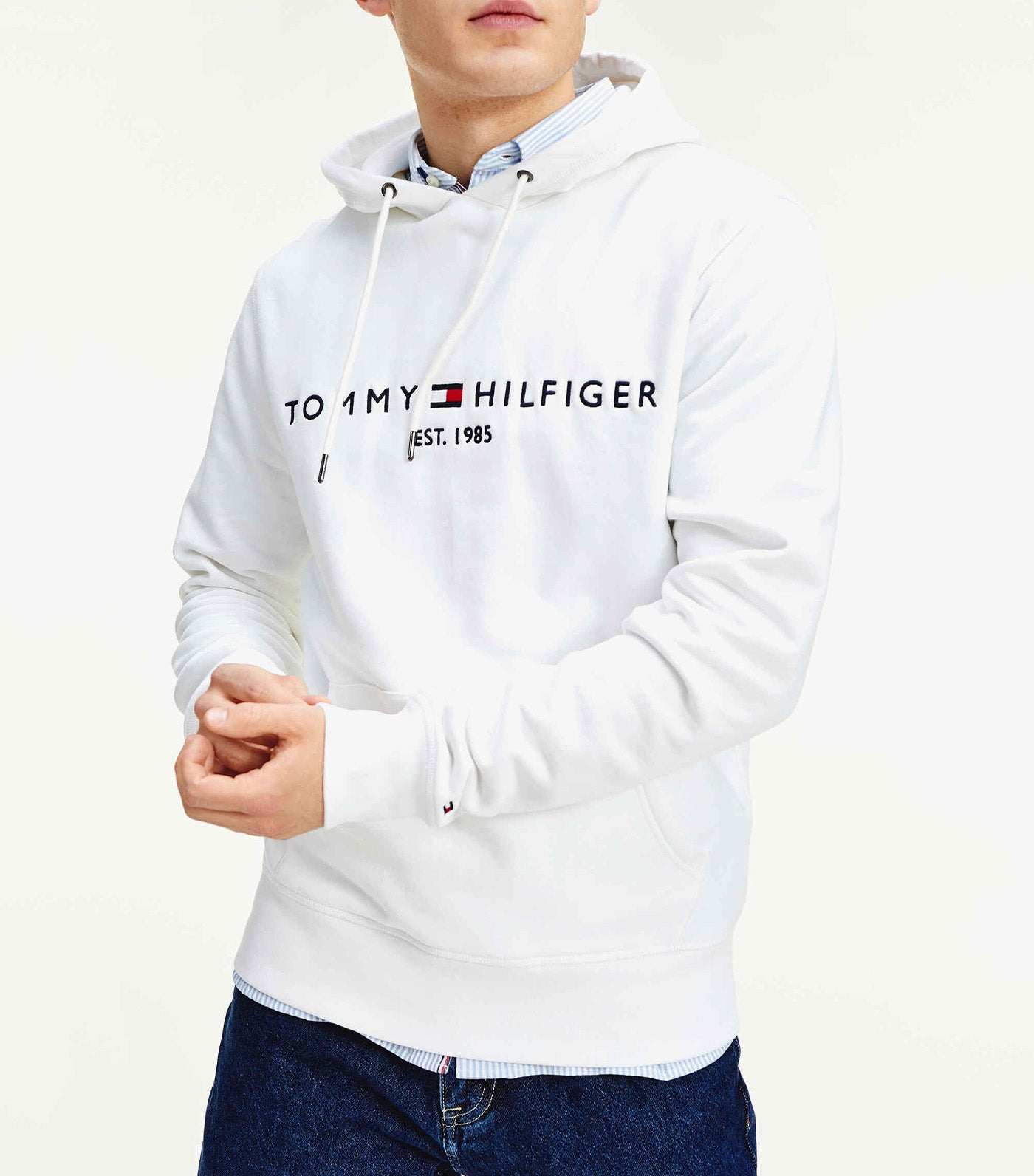 Men's WCC Tommy Logo Hoodie White