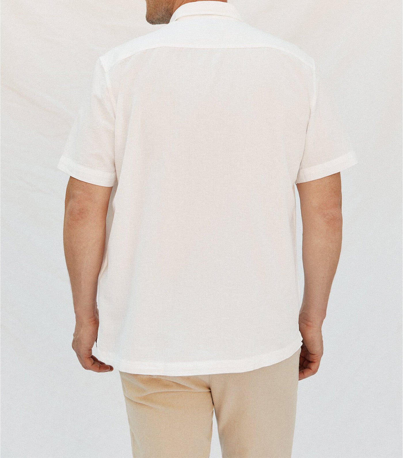 Plain Cotton Linen Short Sleeve Shirt