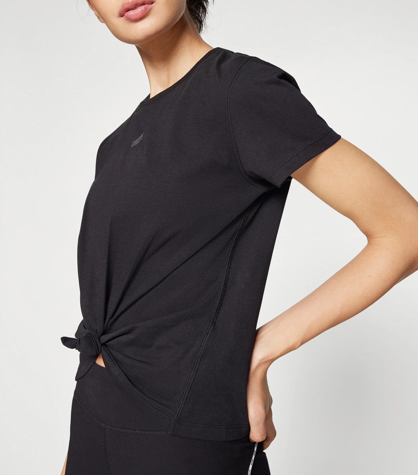 Mini Stud Logo Knot Front T-Shirt