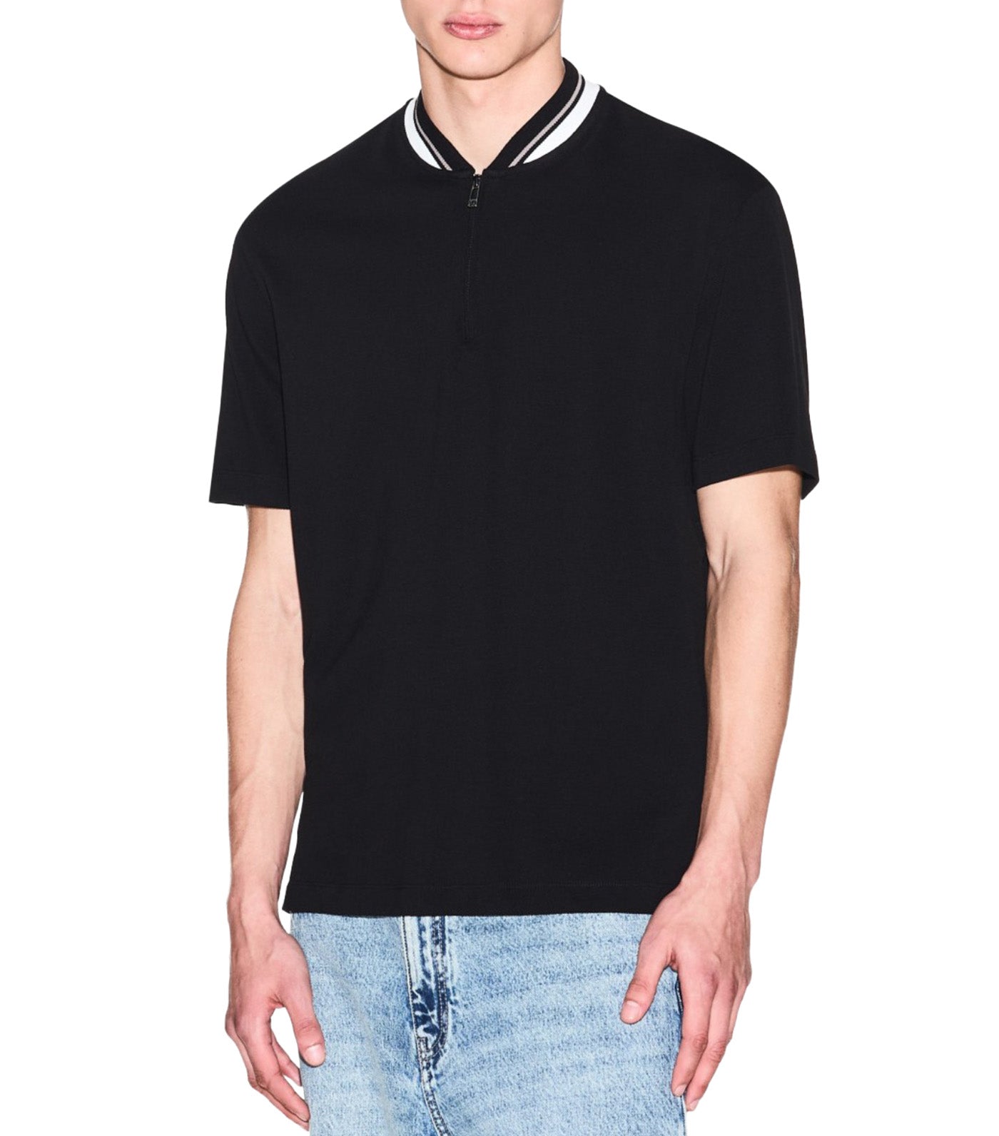 Regular Fit Cotton Pique Polo Shirt Black