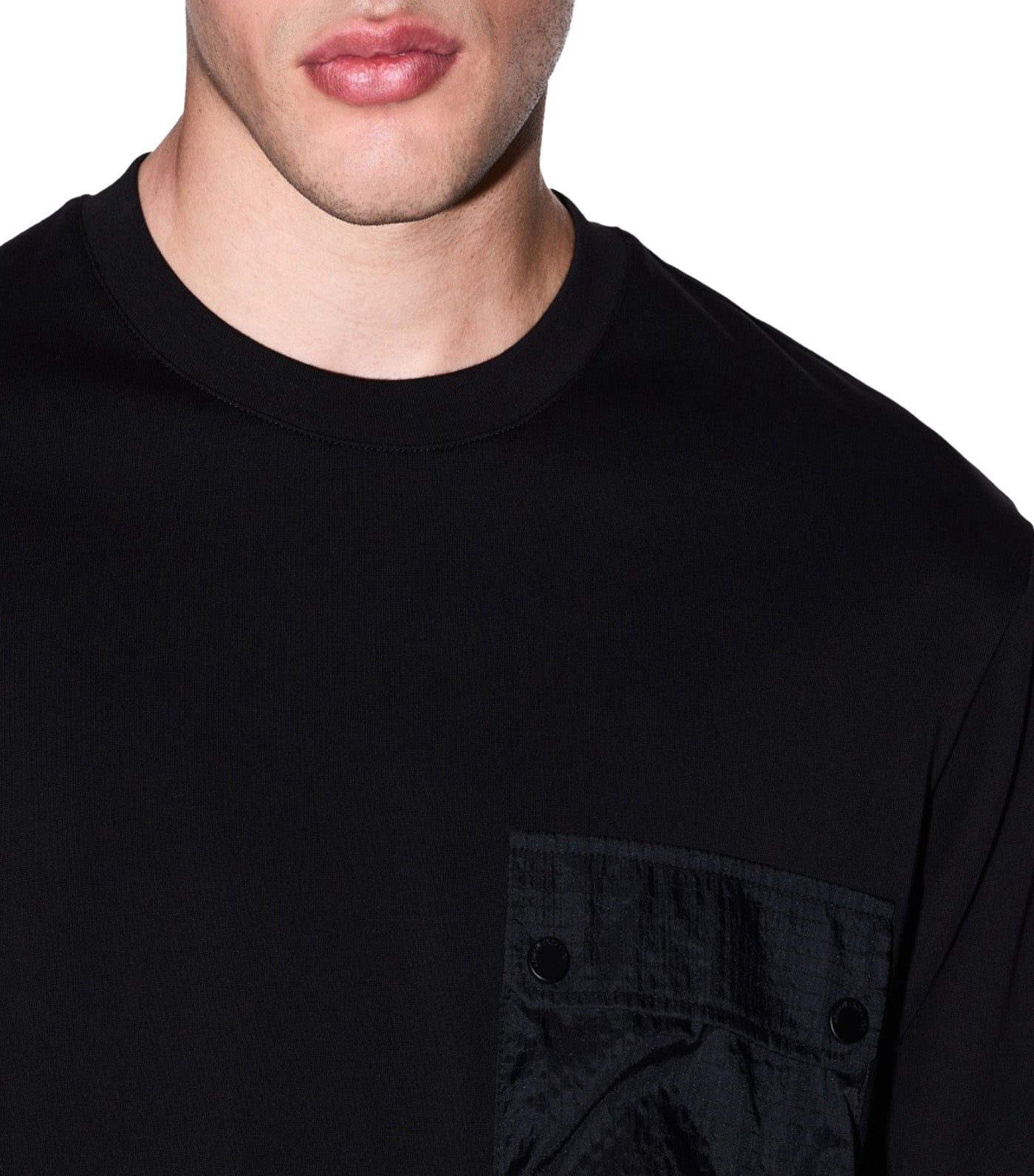 Regular Fit T-Shirt with Patch Pocket Black