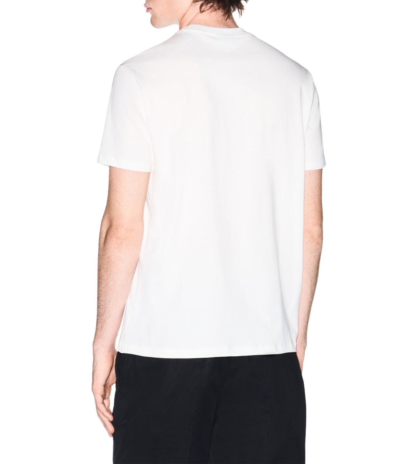 Regular Fit T-Shirt with Contrasting Band and Logo Off White