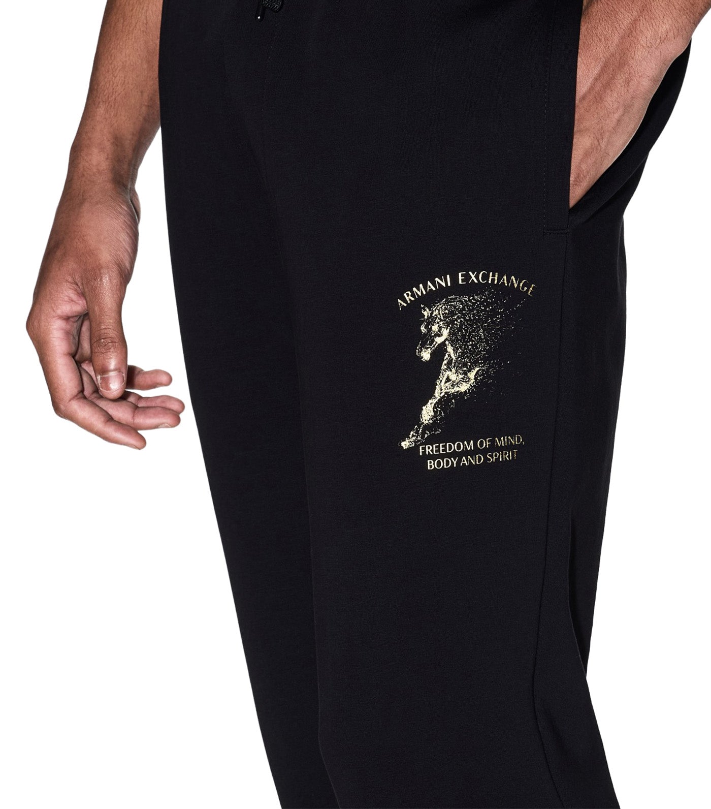 Horse Print Sweatshirt Joggers Black