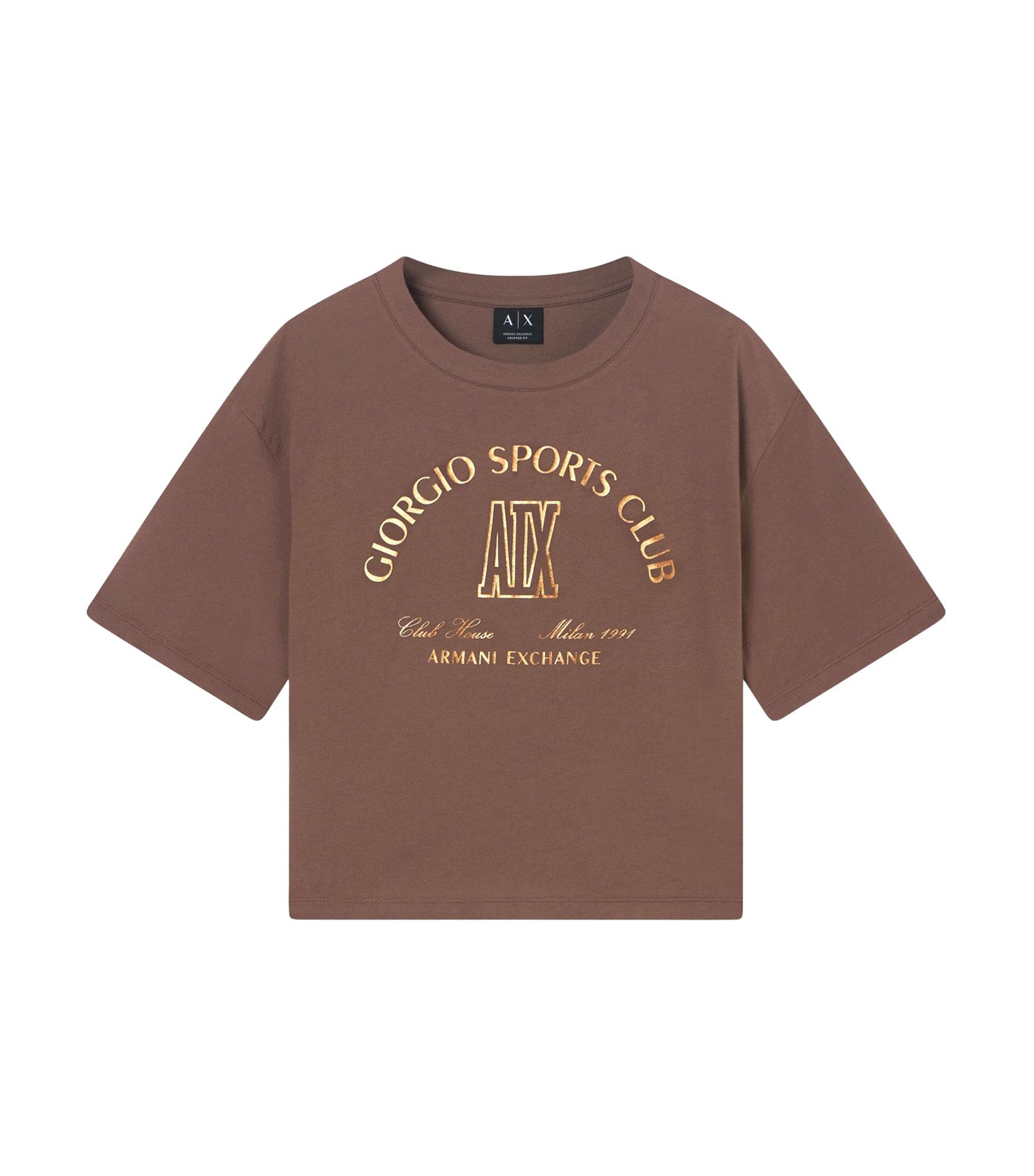 Cropped T-Shirt in Cotton Jersey Earth