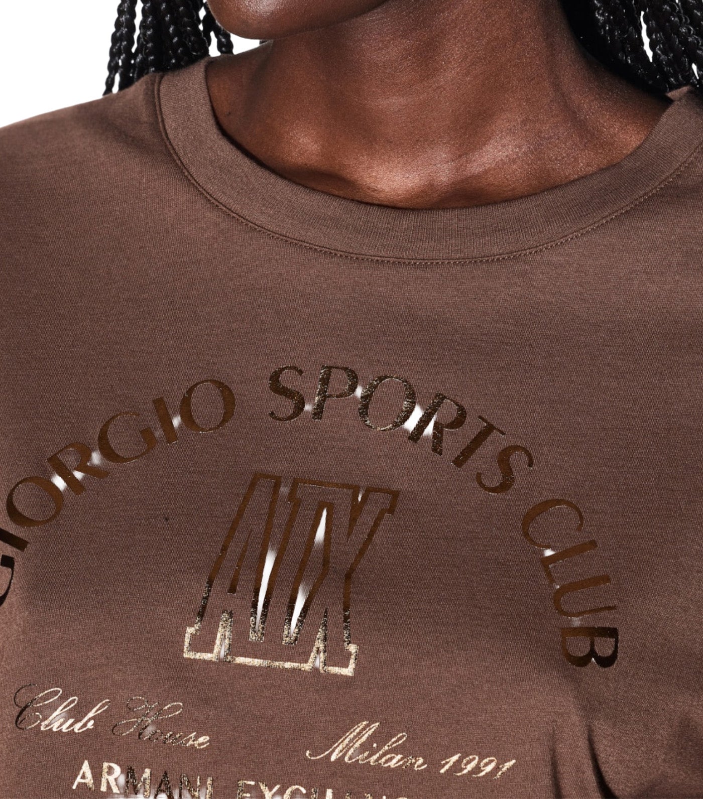 Cropped T-Shirt in Cotton Jersey Earth