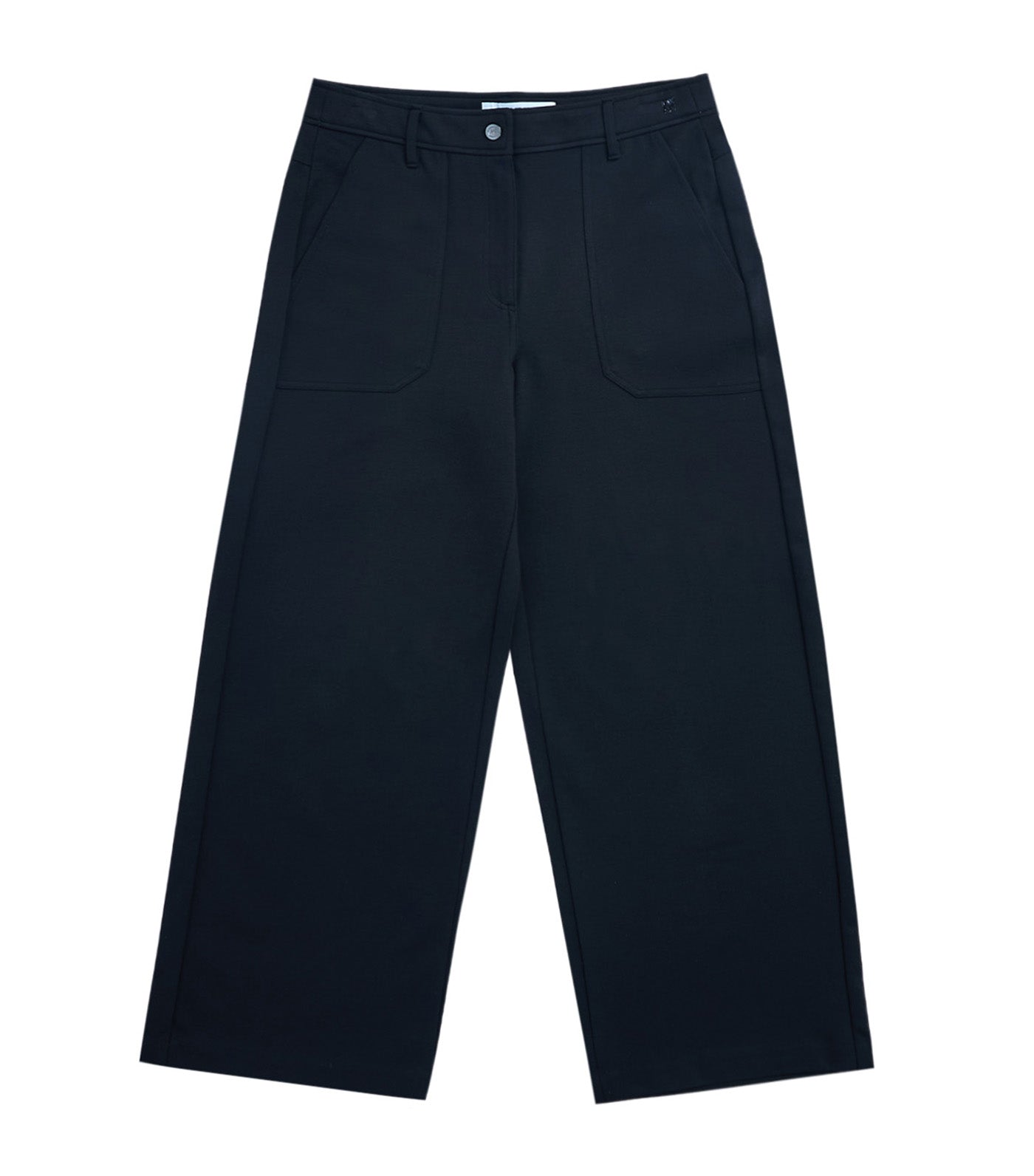 Patch Pocket Wide Leg Pants Black