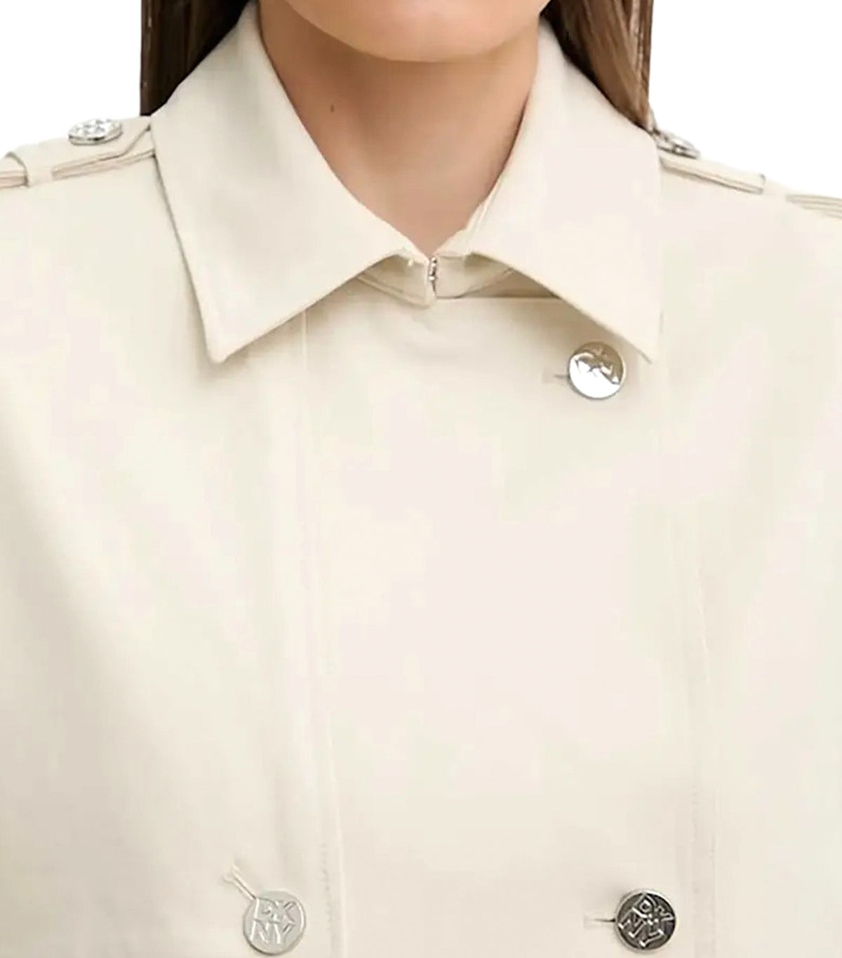 Cropped Trench Coat Ecru