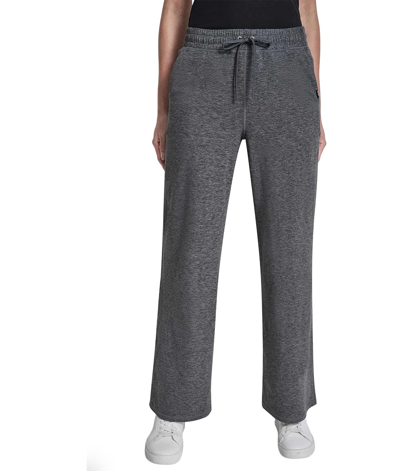 Spacedye Mid Rise Open Leg Pant with Pockets Gray