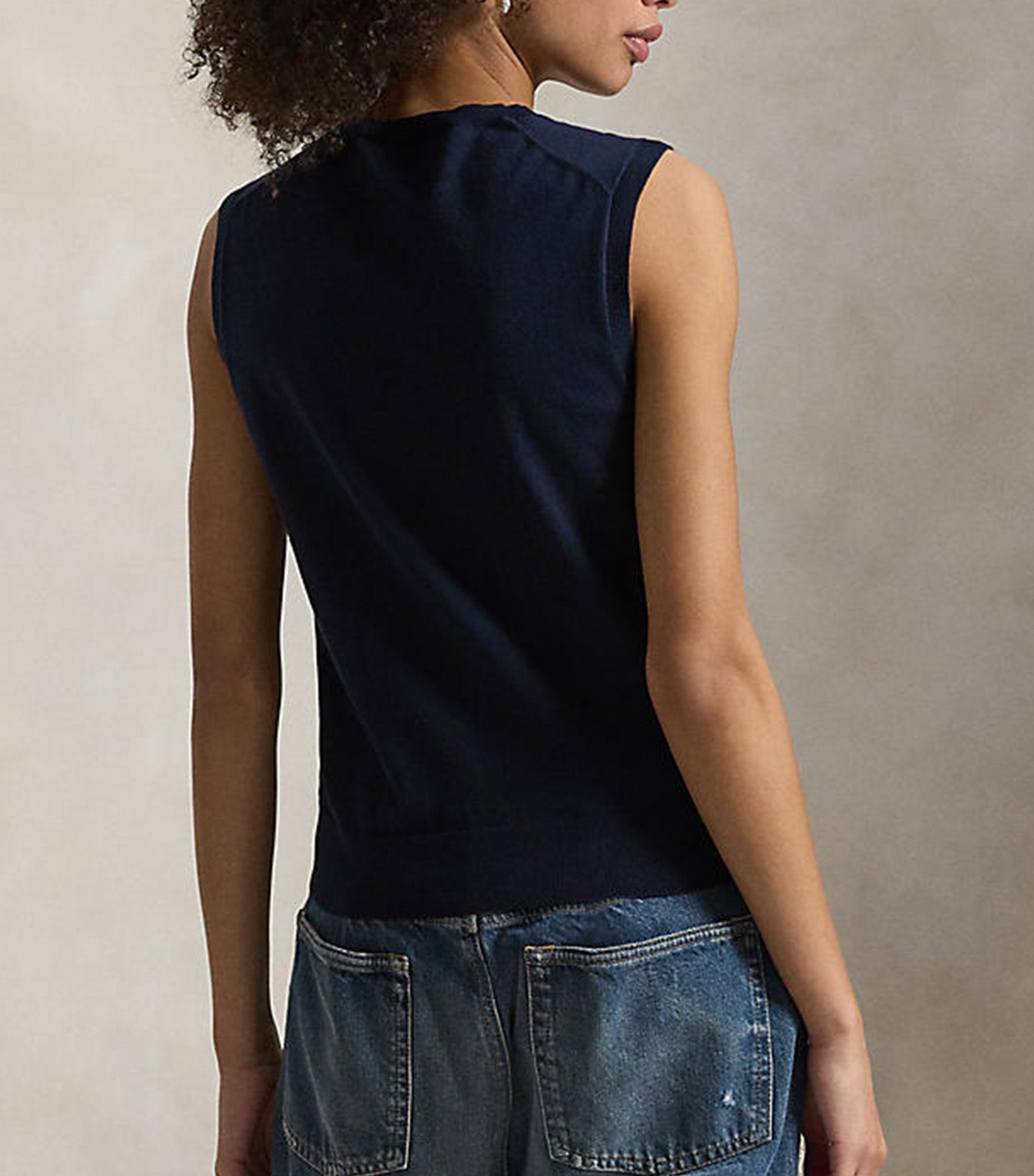 Women's Sleeveless Crewneck Sweater Blue