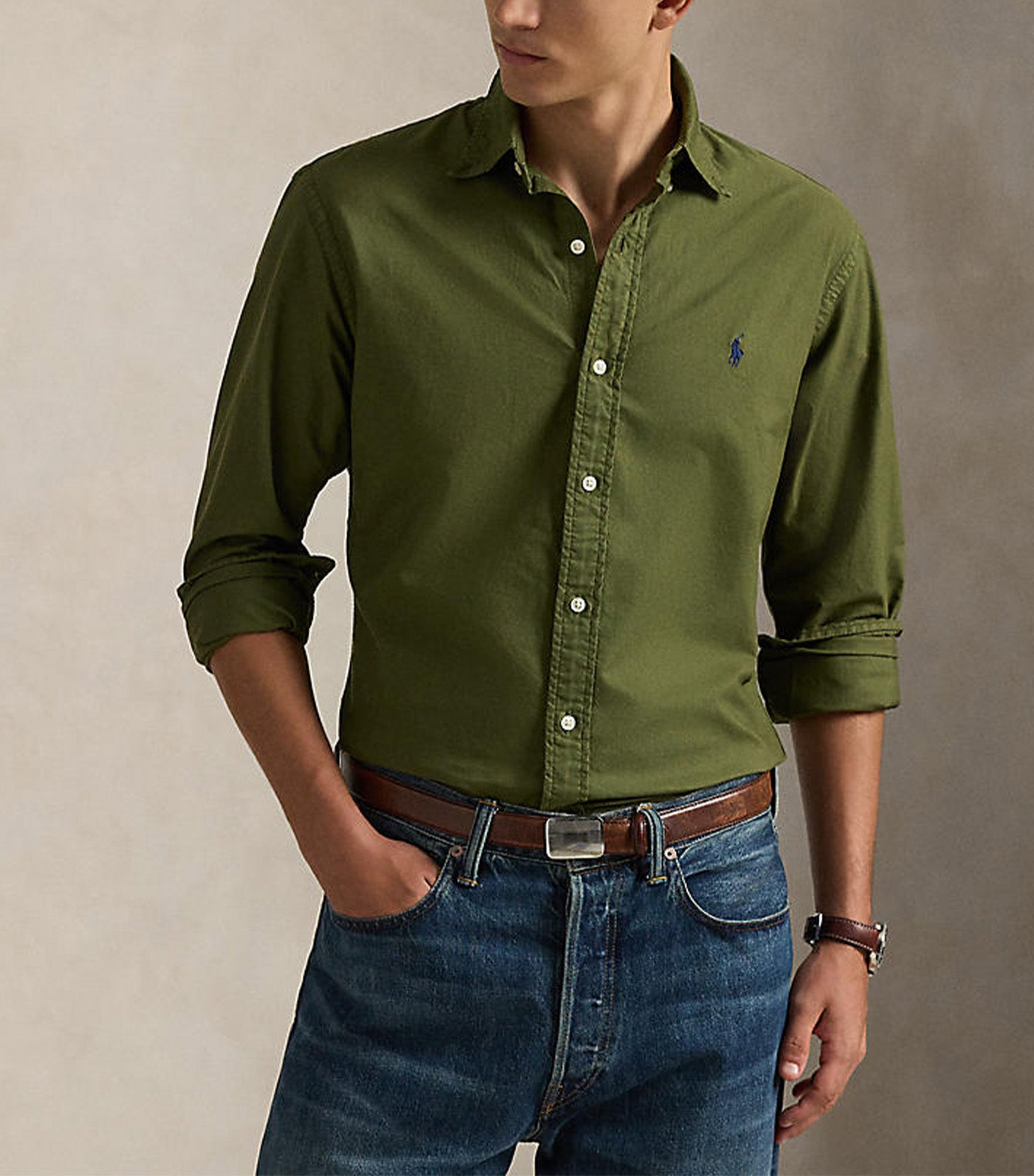 Men's Custom Fit Garment-Dyed Oxford Shirt