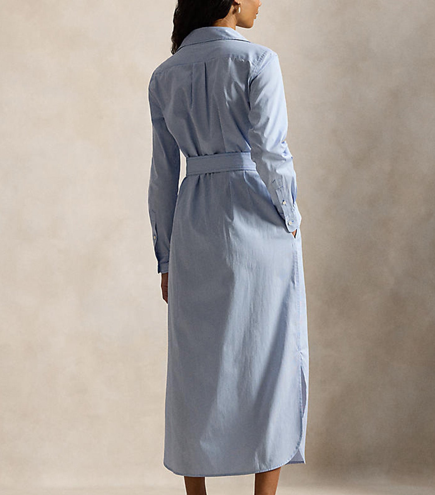Women's Belted Striped Cotton Shirtdress