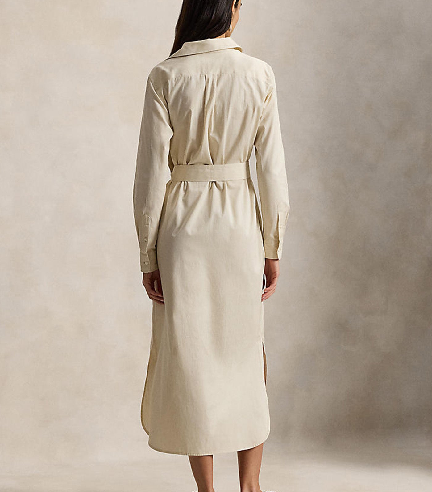 Women's Belted Striped Cotton Shirtdress