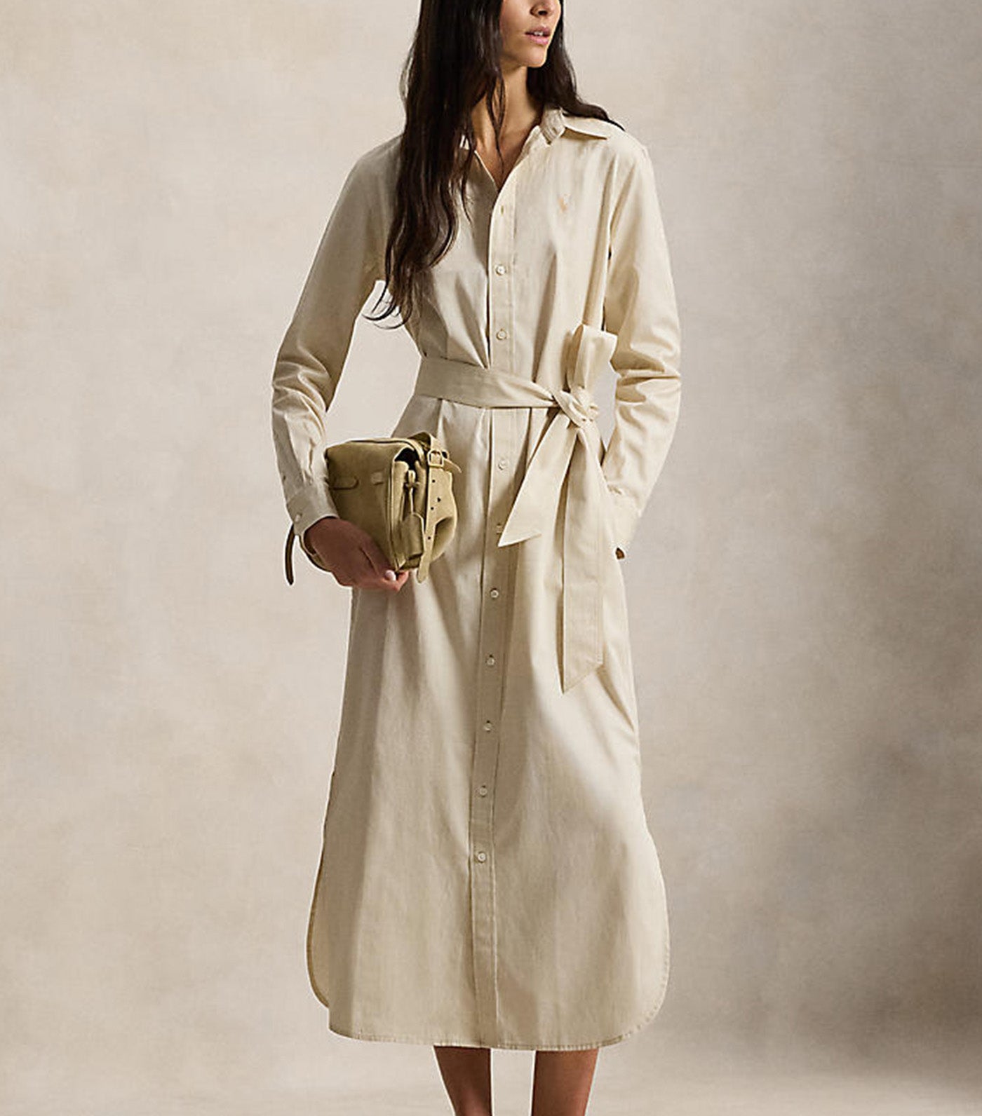 Women's Belted Striped Cotton Shirtdress