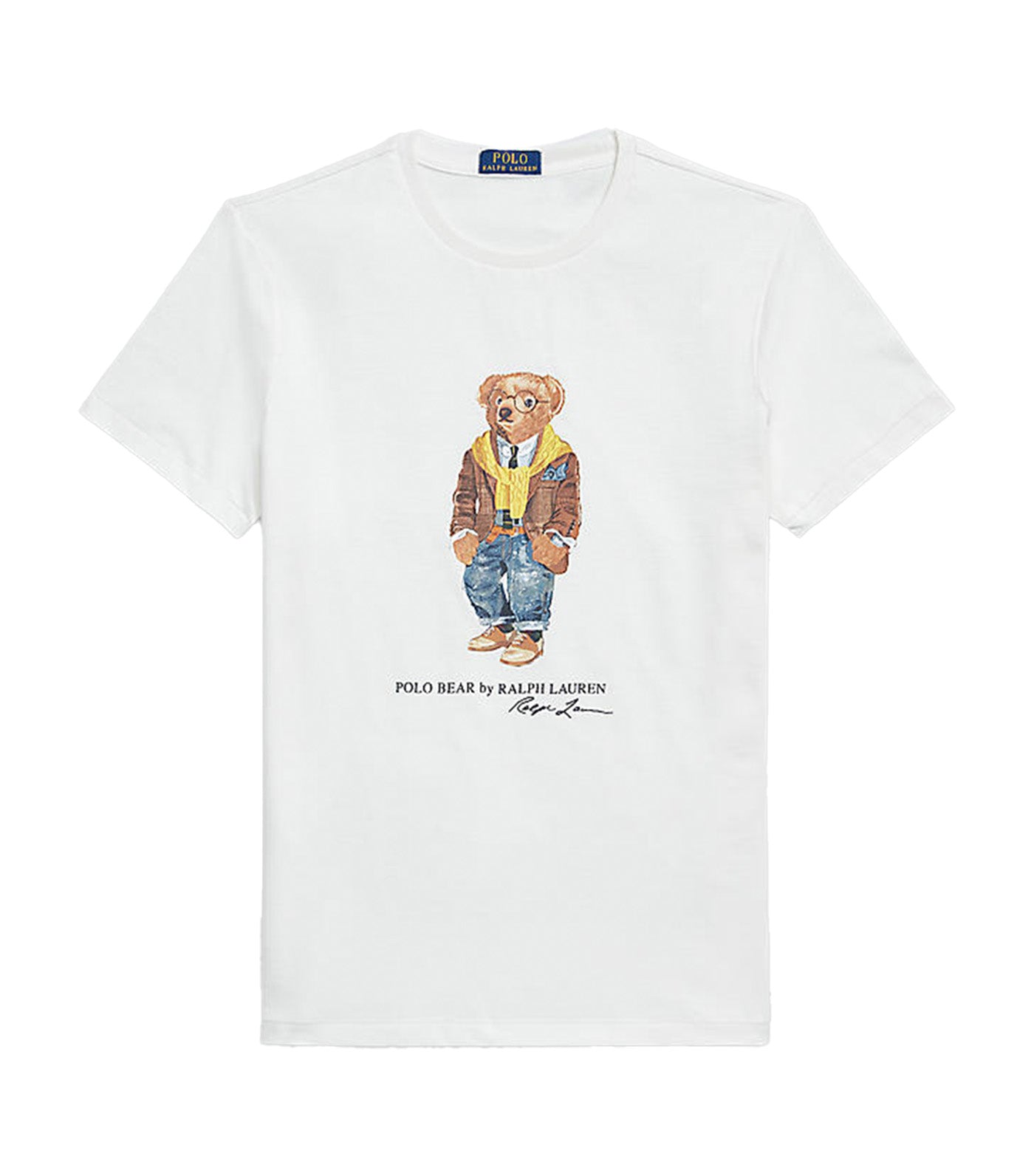 Men's Custom Slim Fit Polo Bear Jersey T-Shirt White