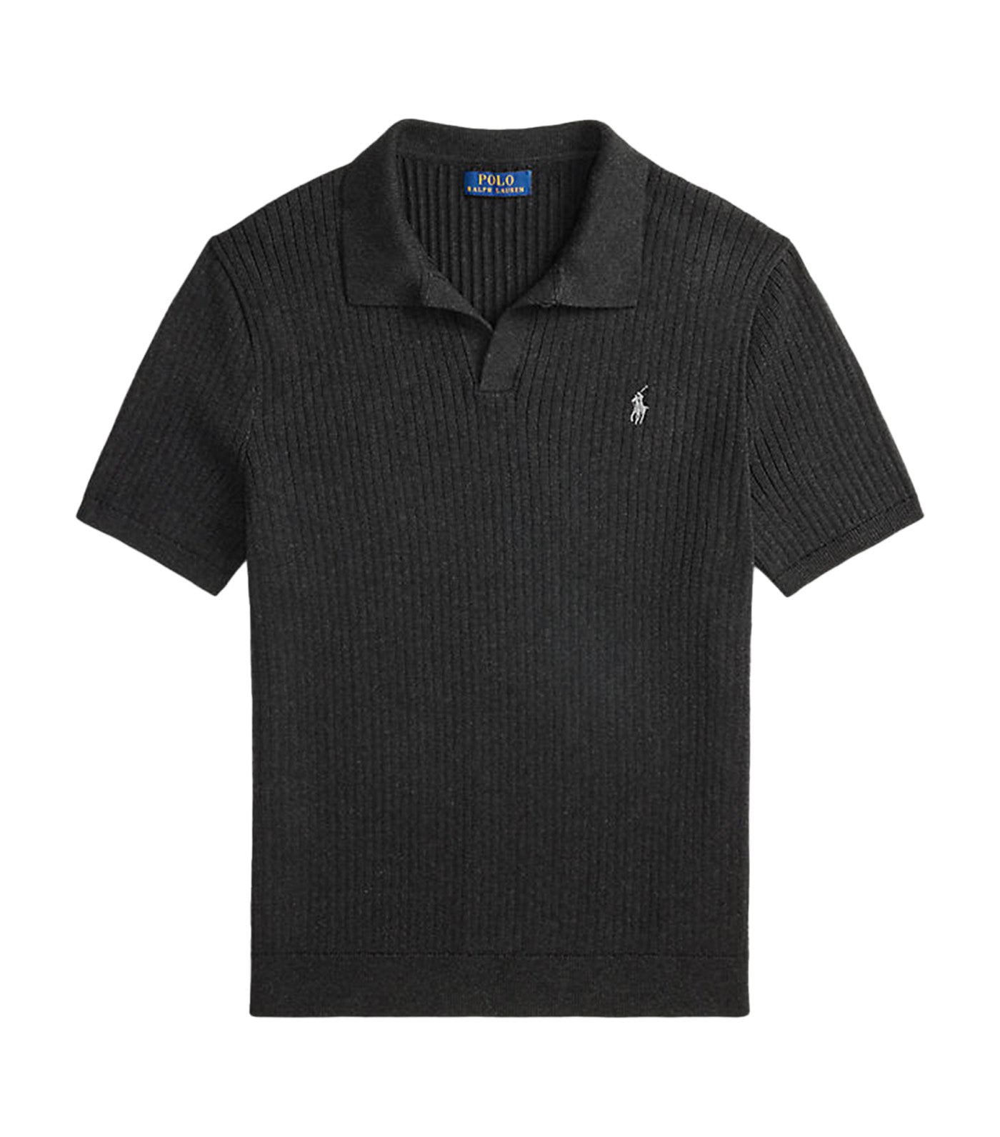 Men's Rib-Knit Cotton Johnny-Collar Sweater