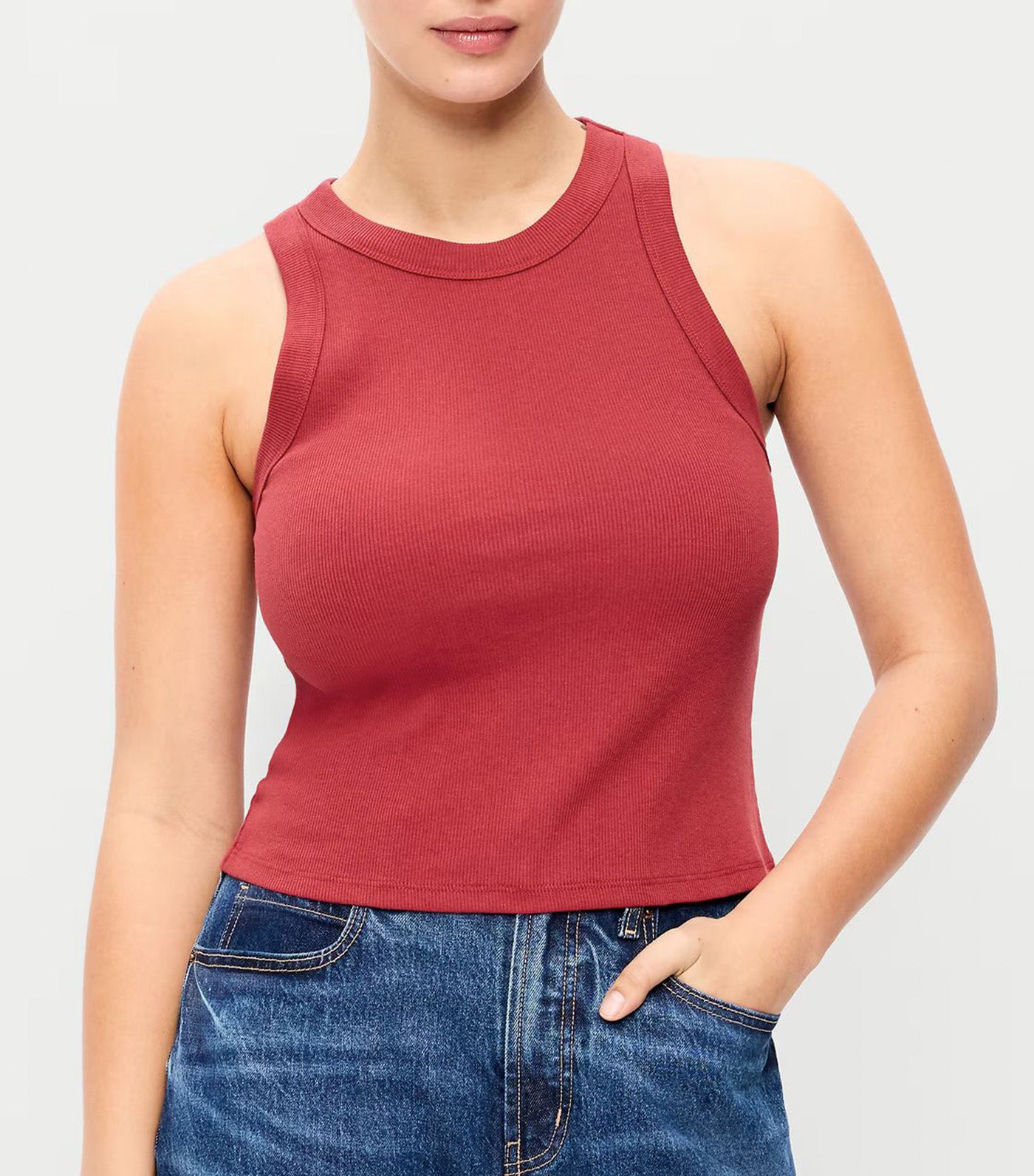 Old Navy Snug Crop Tank Top Loganberry