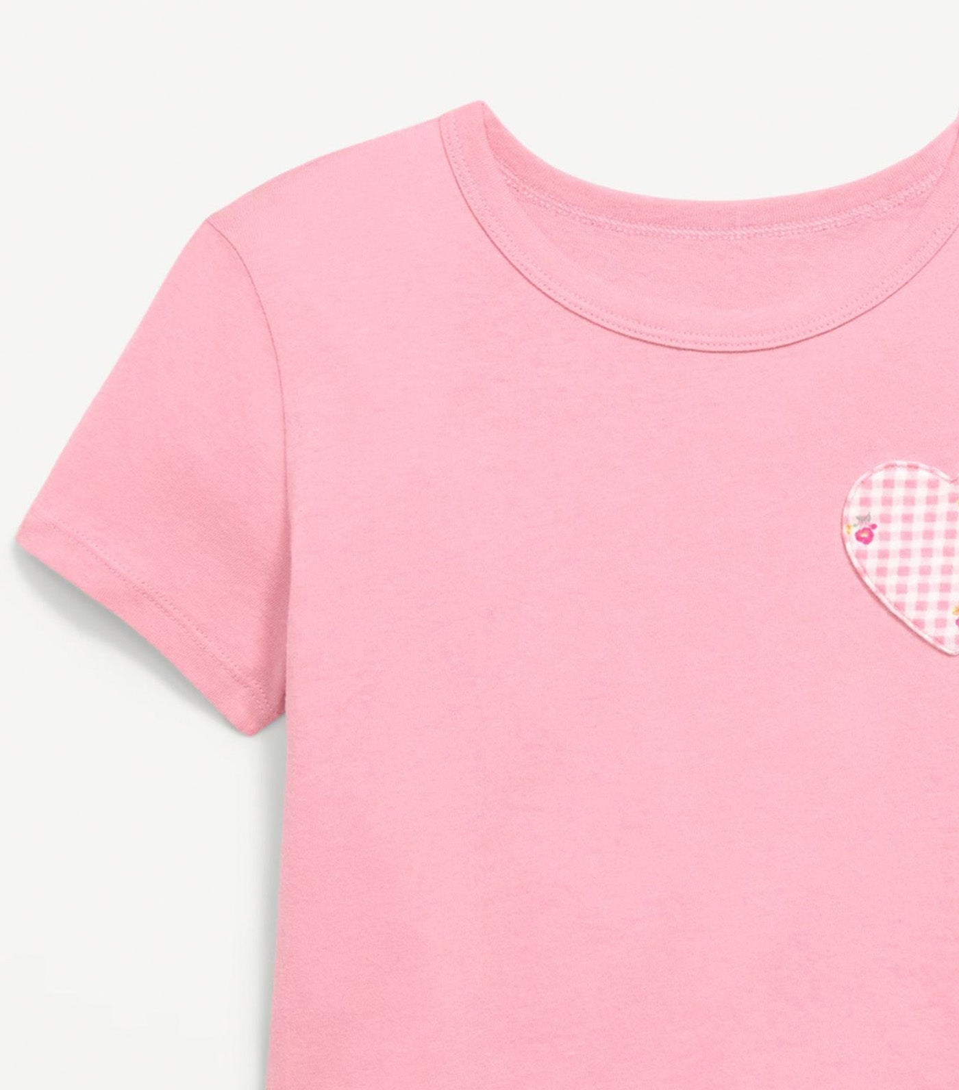 Old Navy Kids Softest Short-Sleeve Heart-Pocket T-Shirt for Girls Pressed Flower