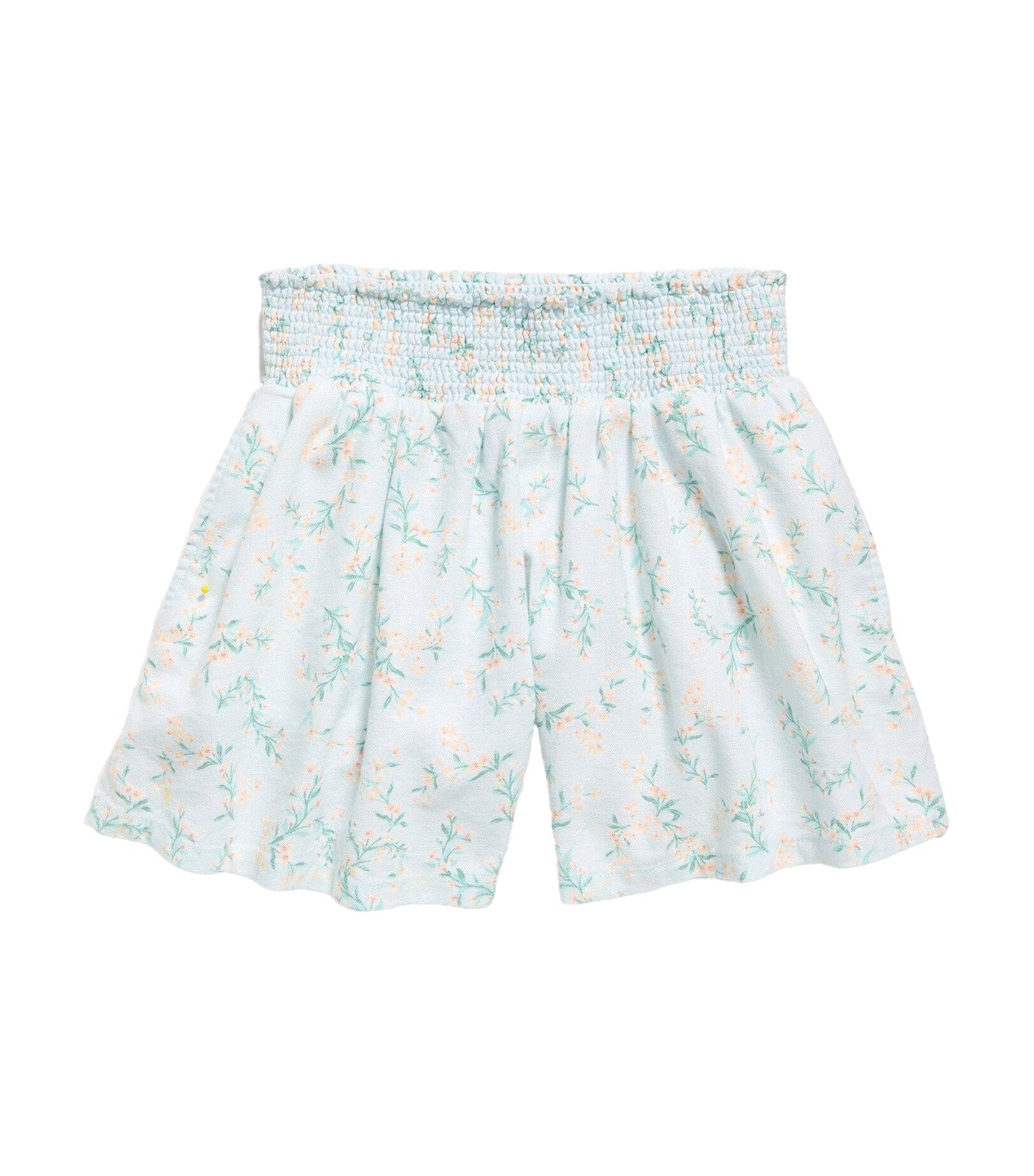 Printed Smocked-Waist Linen-Blend Shorts for Girls