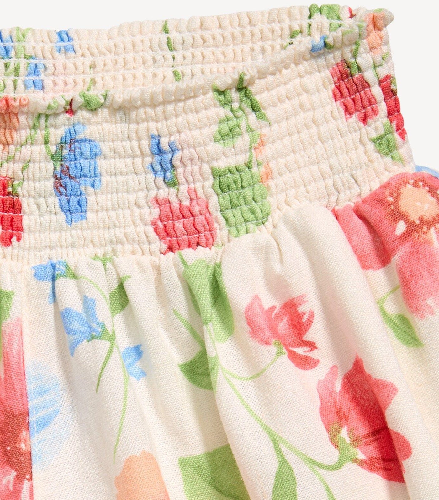 Printed Smocked-Waist Linen-Blend Shorts for Girls