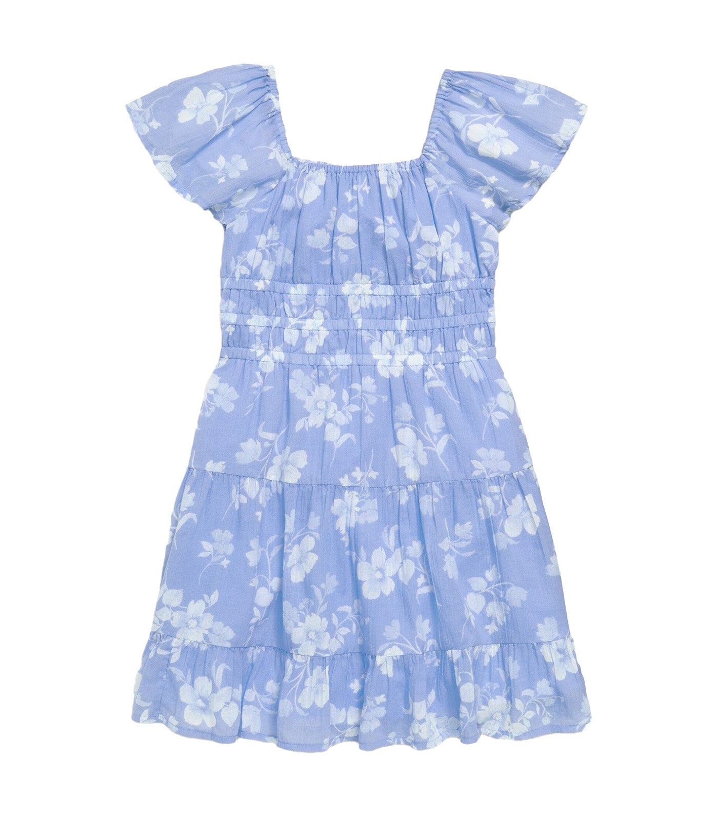 Fit and Flare Crinkle Gauze Tiered Dress for Girls