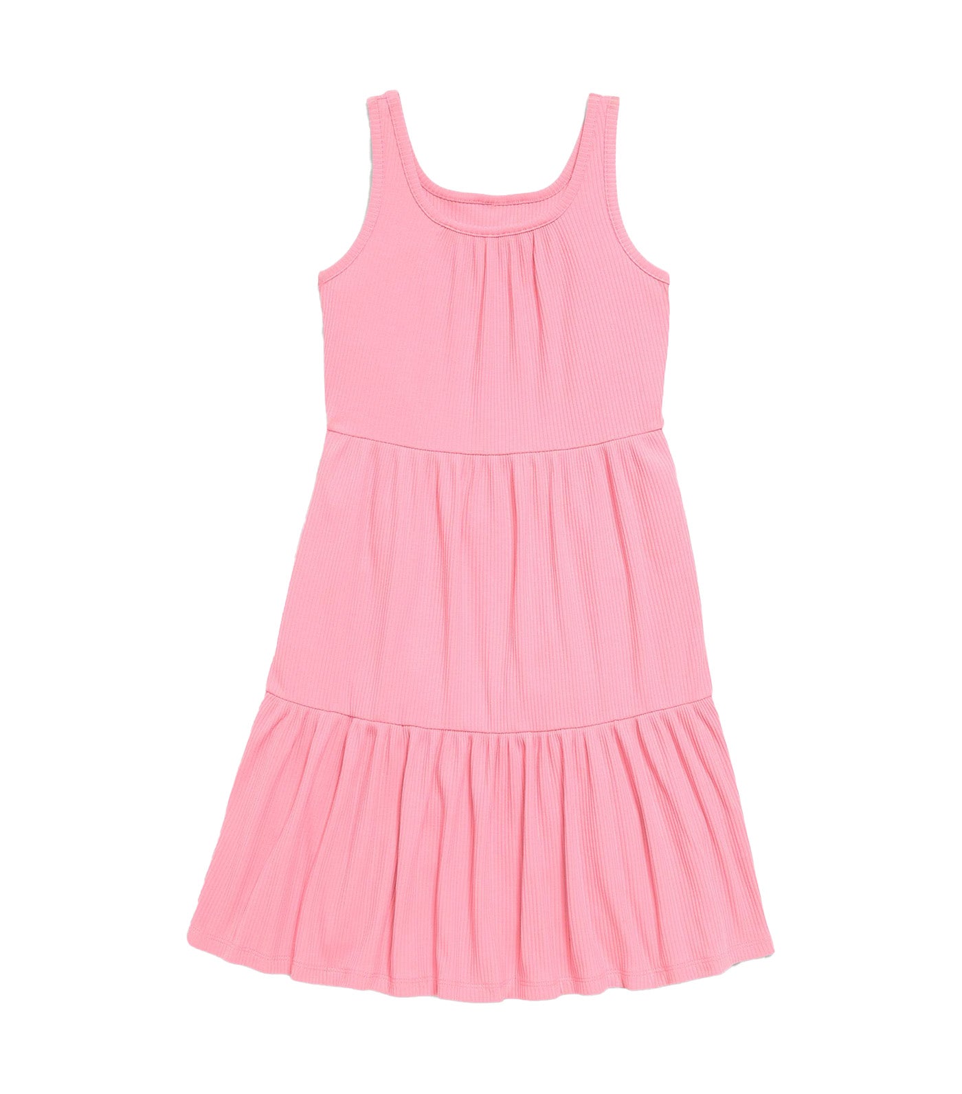 Sleeveless Ribbed Fit and Flare Dress for Girls Pressed Flower