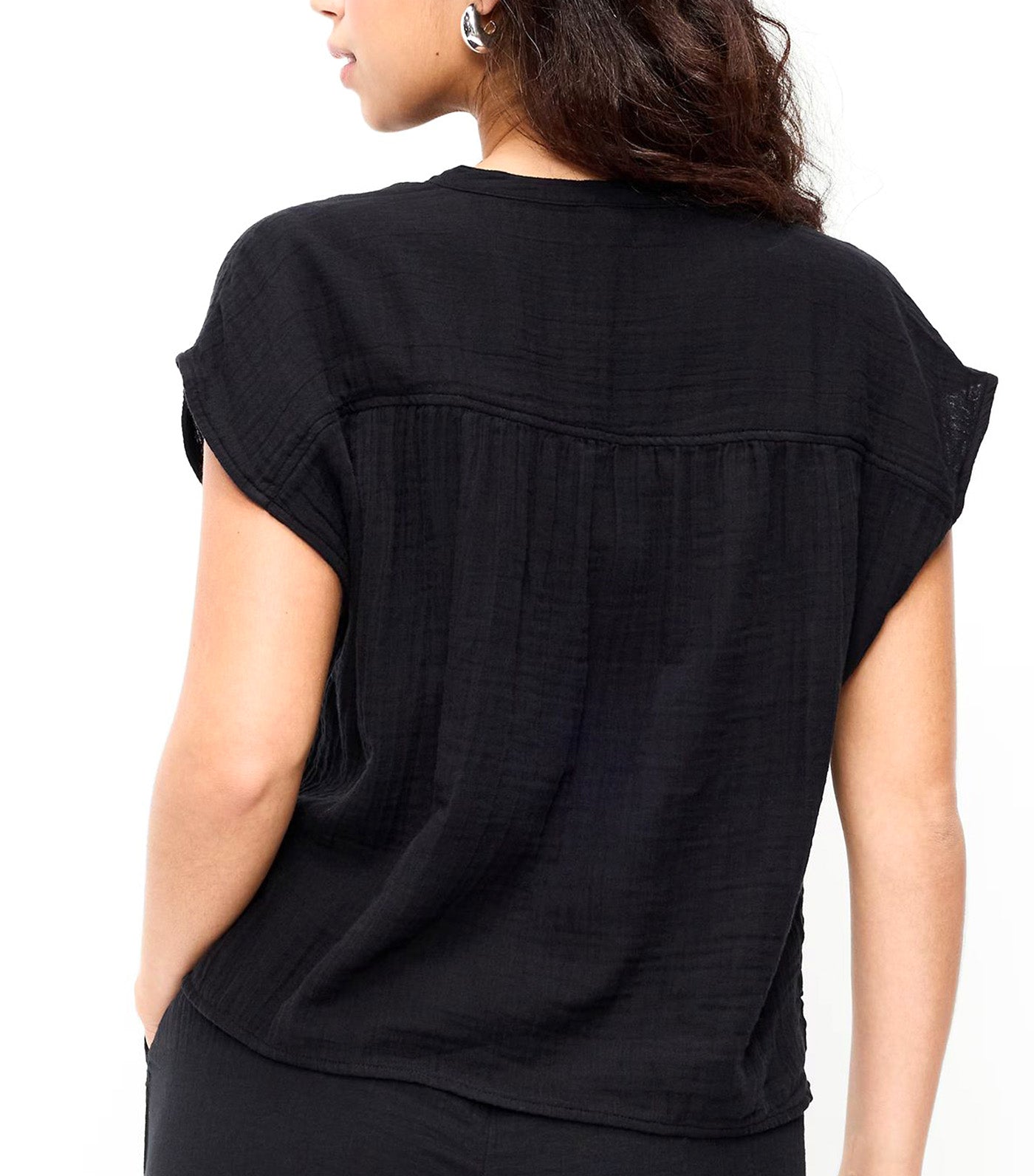 Short-Sleeve Popover Top