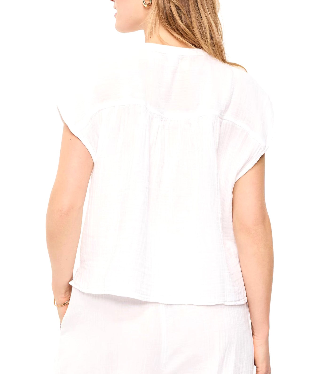 Short-Sleeve Popover Top