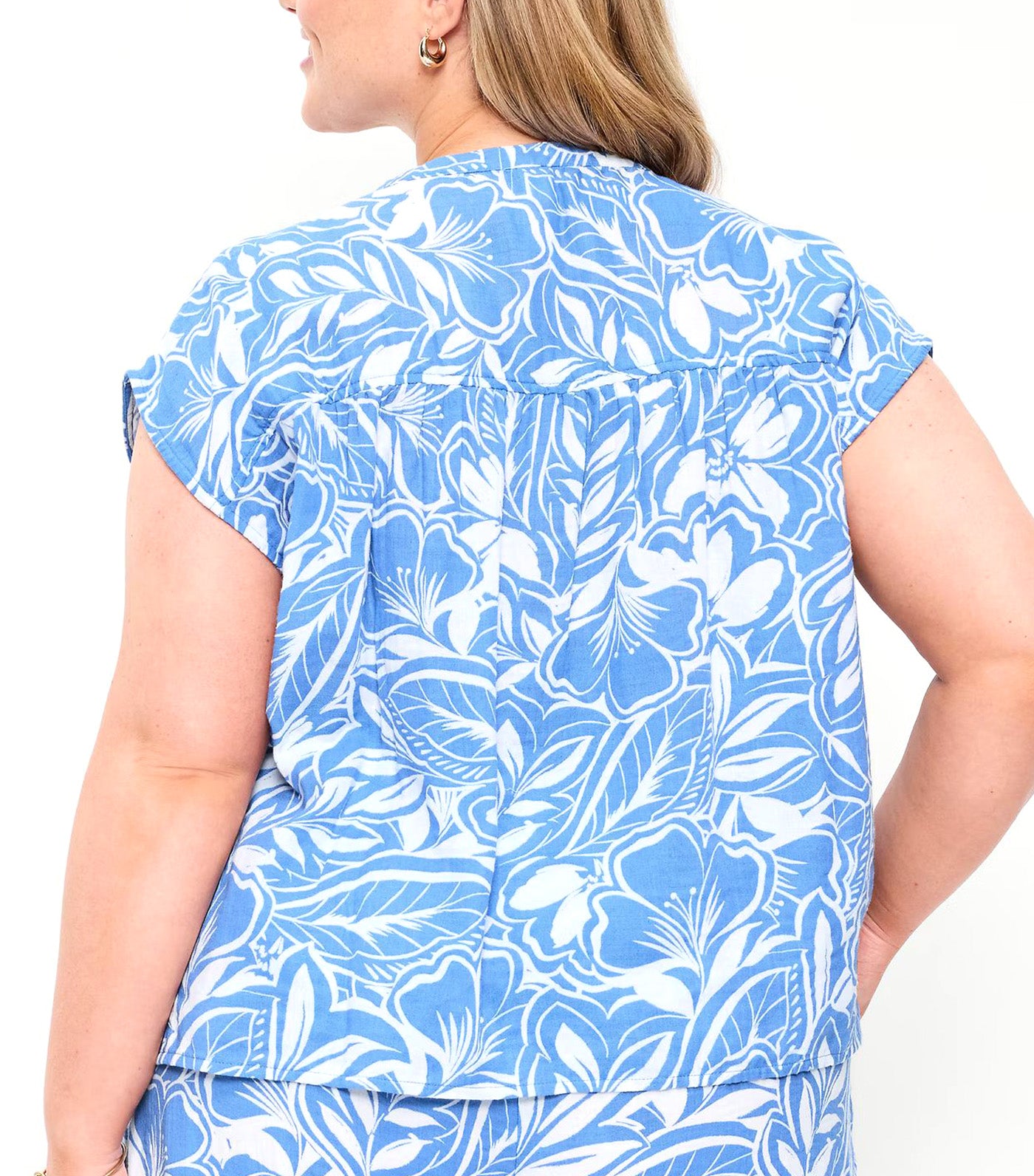 Short-Sleeve Popover Top