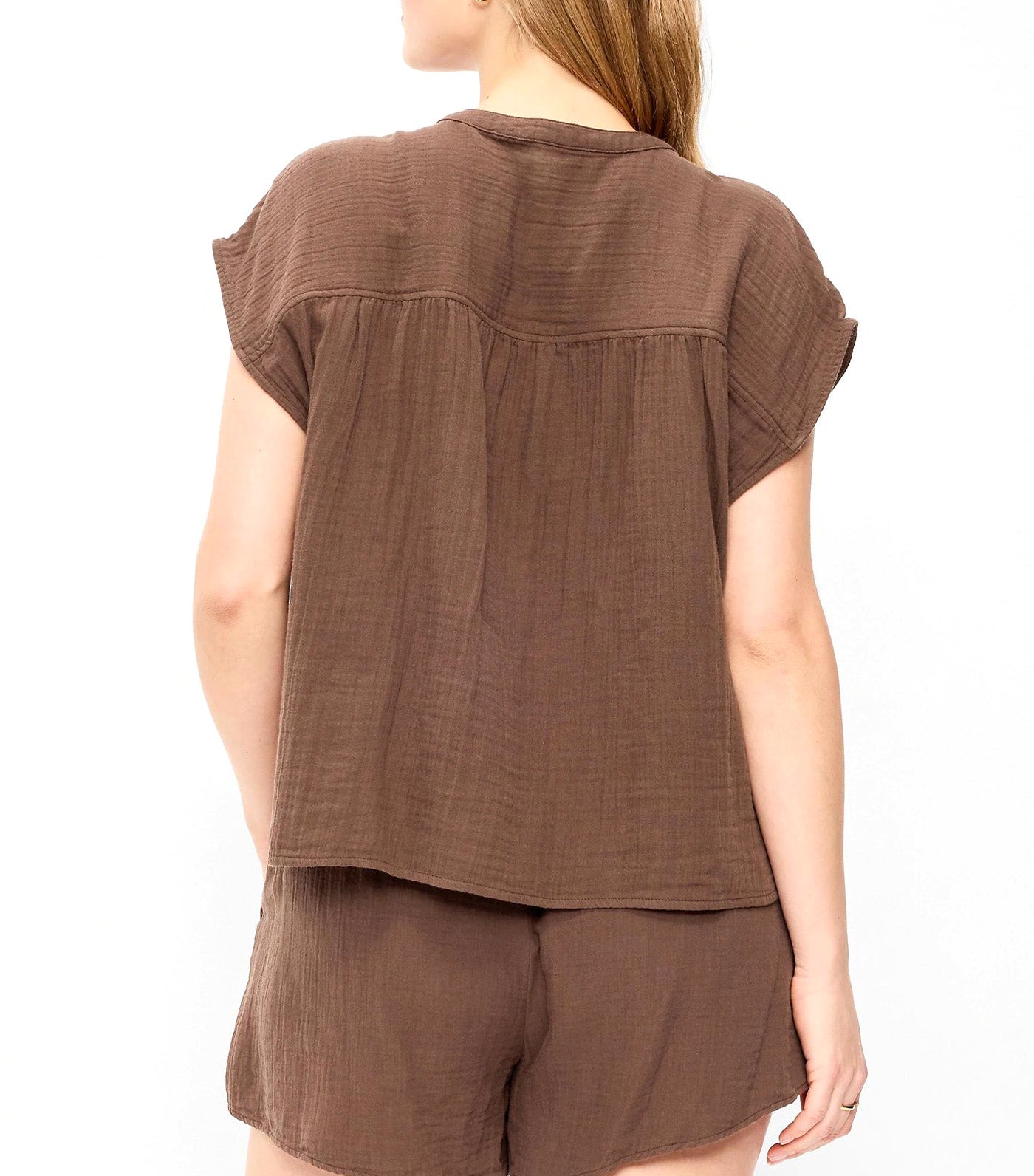 Short-Sleeve Popover Top