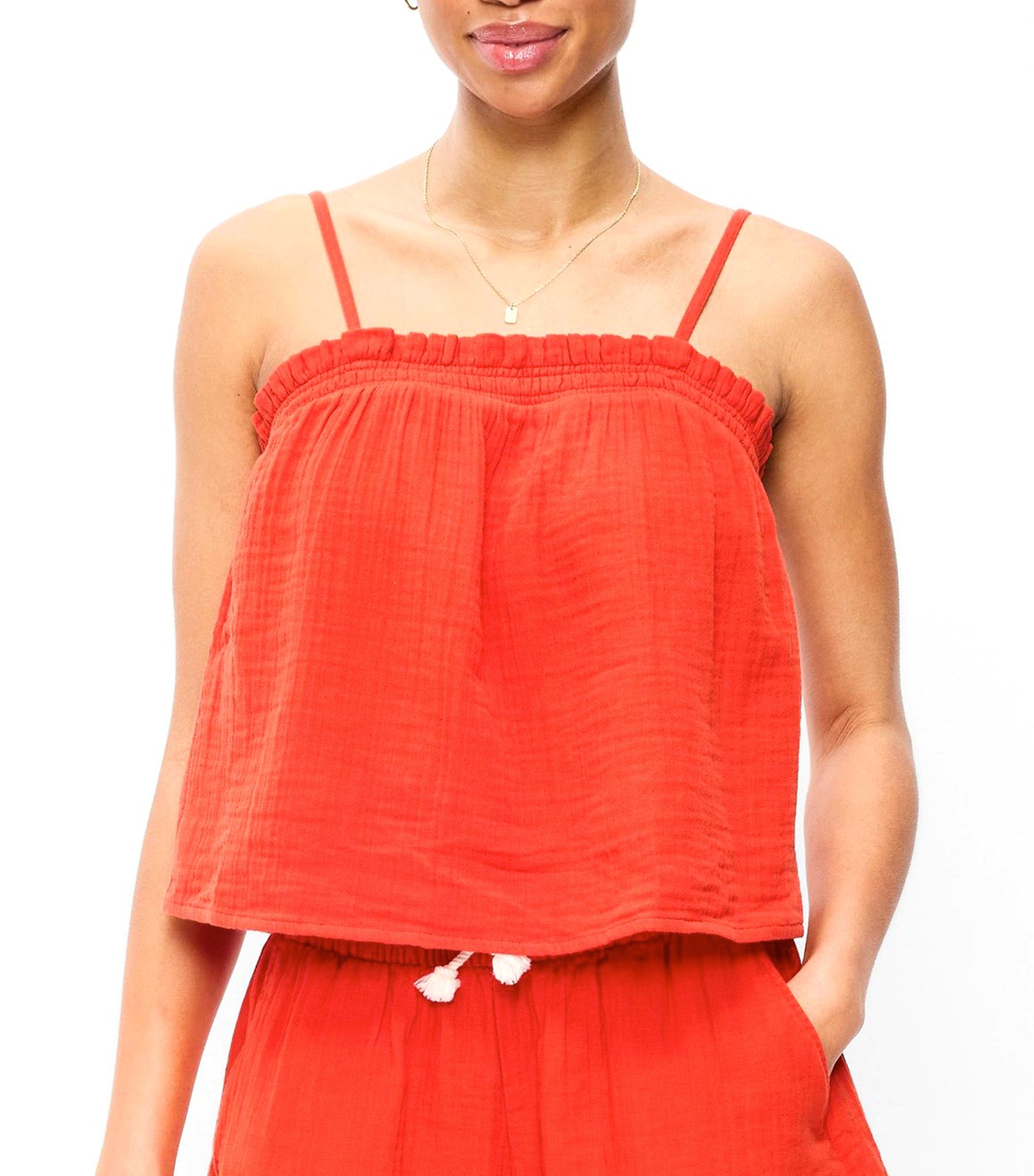Open-Back Smocked Tank Top