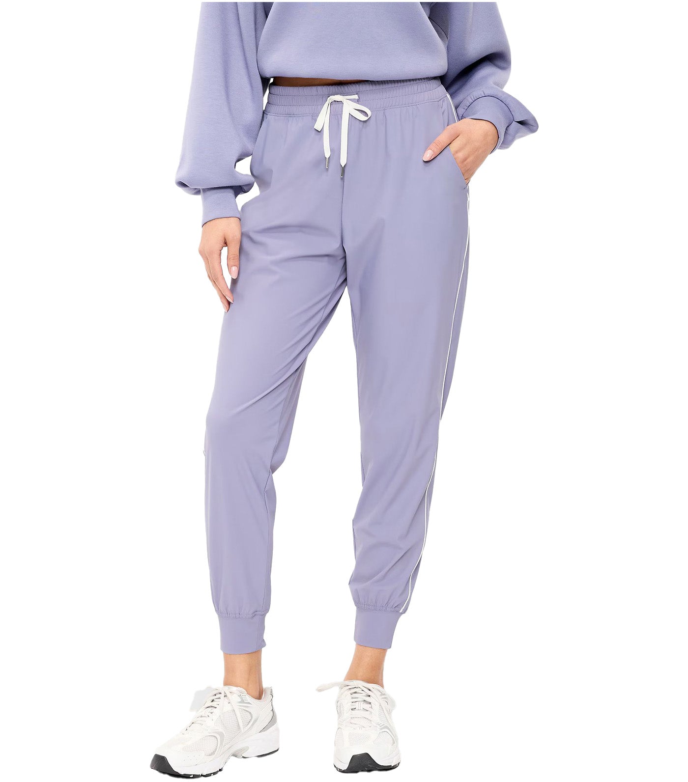 High-Waisted Side-Striped SleekTech Jogger