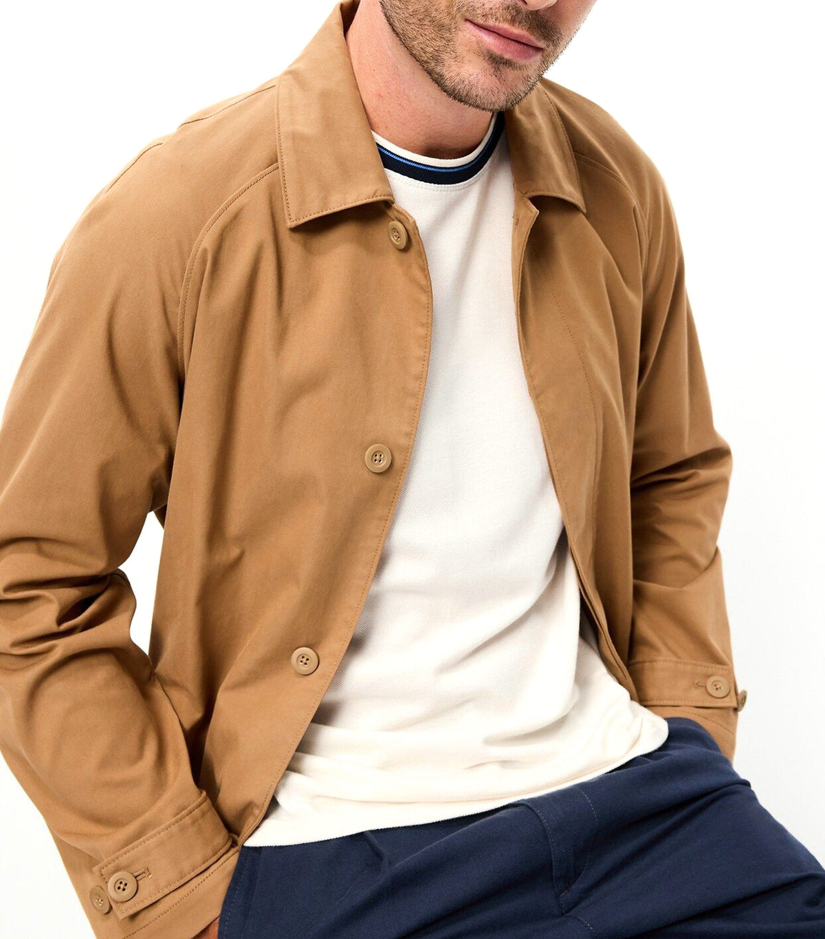 Crew-Neck Pique T-Shirt Sea Salt