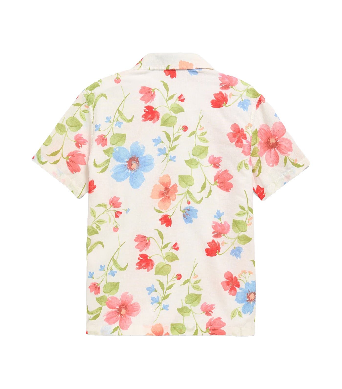 Old Navy Kids Printed Linen-Blend Pocket Shirt for Toddler Boys Cream Floral